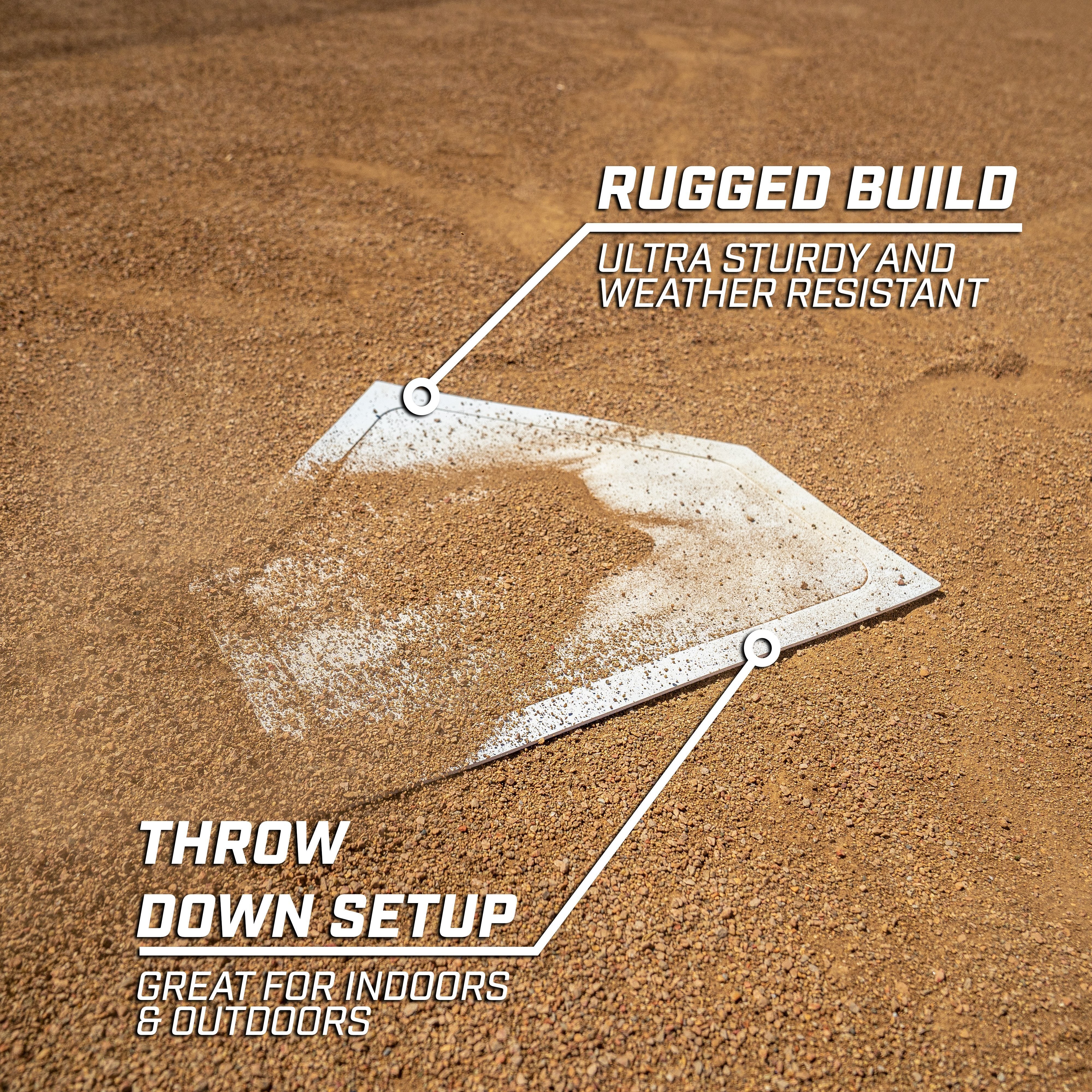 a baseball field with a white diamond on it