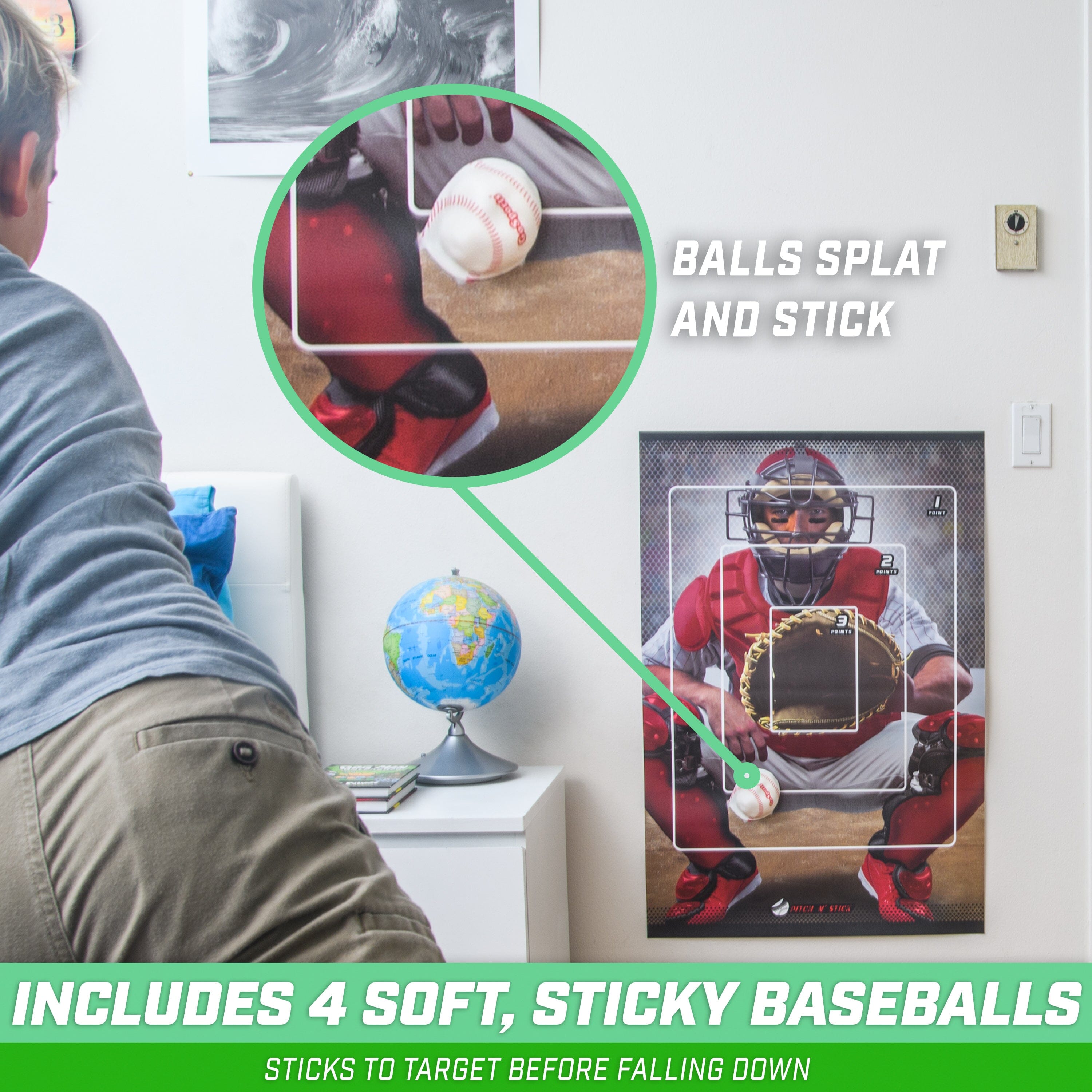 a man is playing baseball with a ball