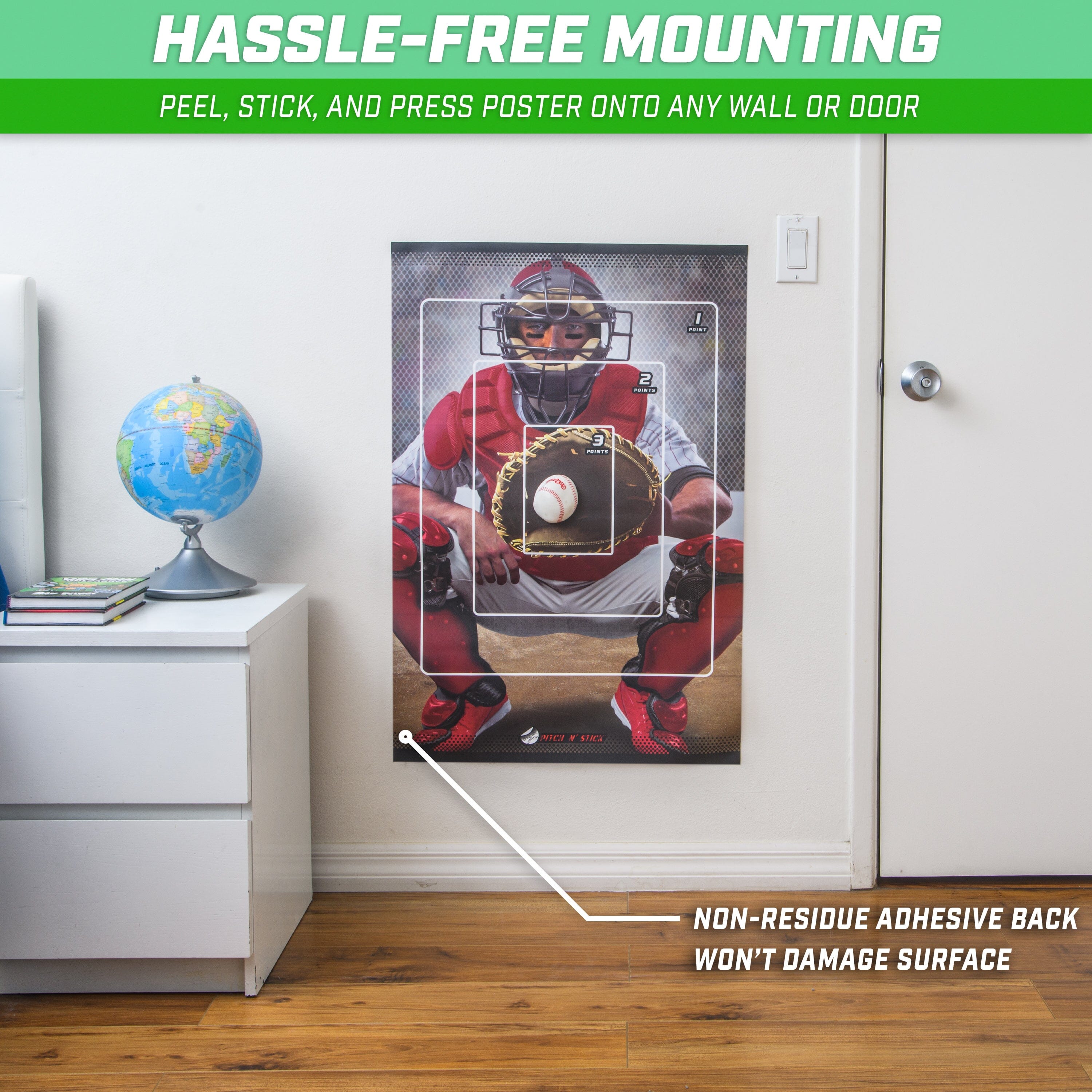 a picture of a football player on a wall