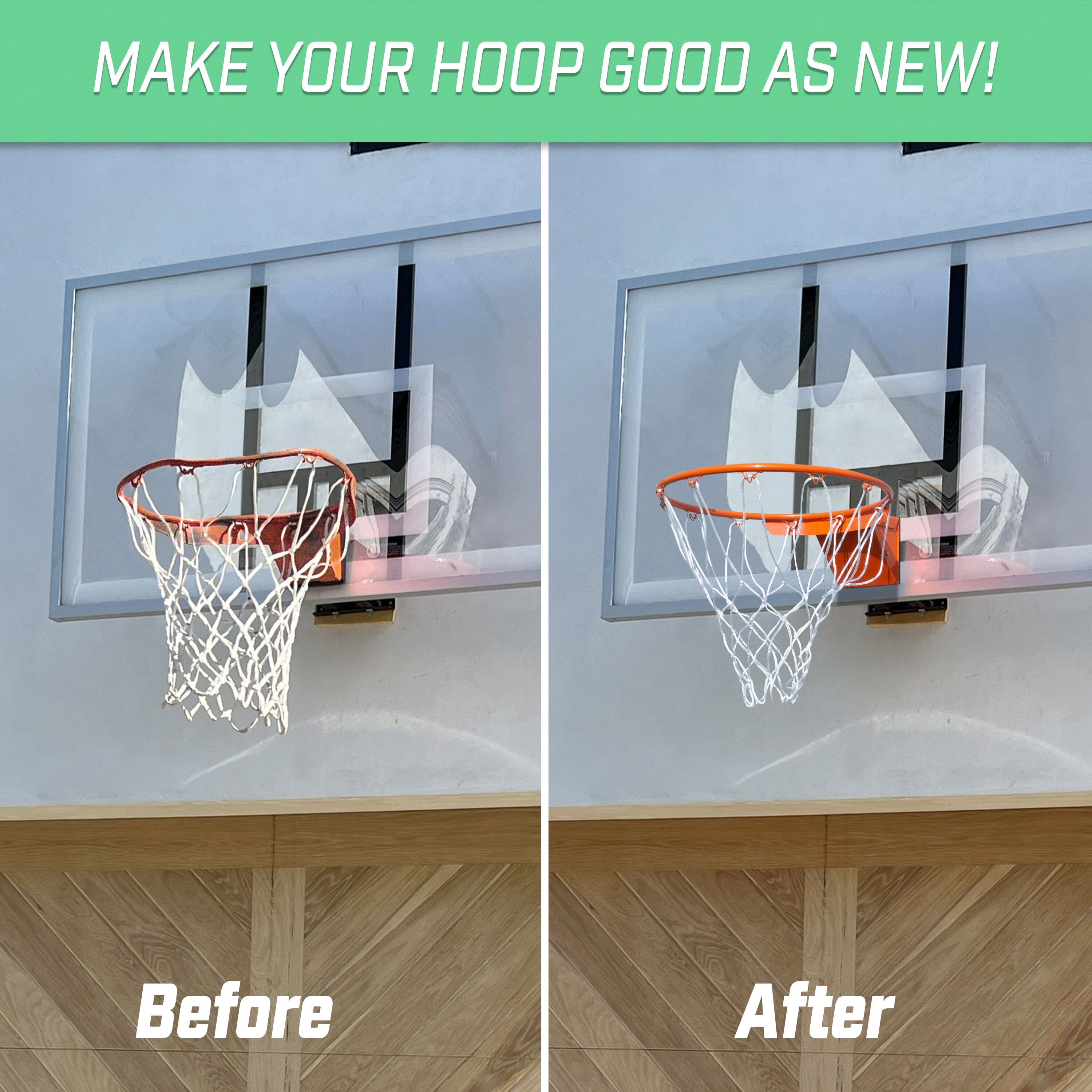 a basketball hoop hanging on a wall