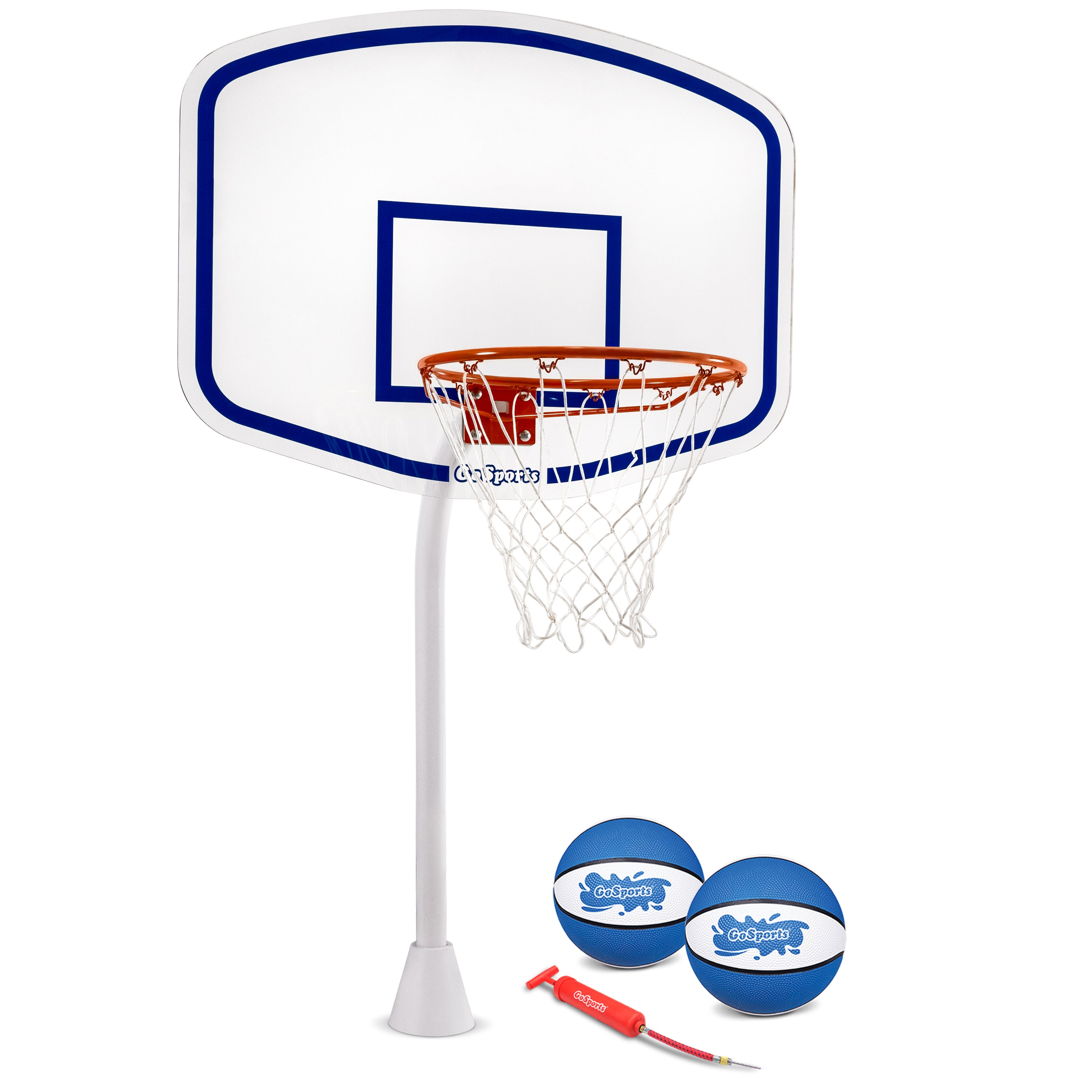a basketball hoop with two balls and a ball