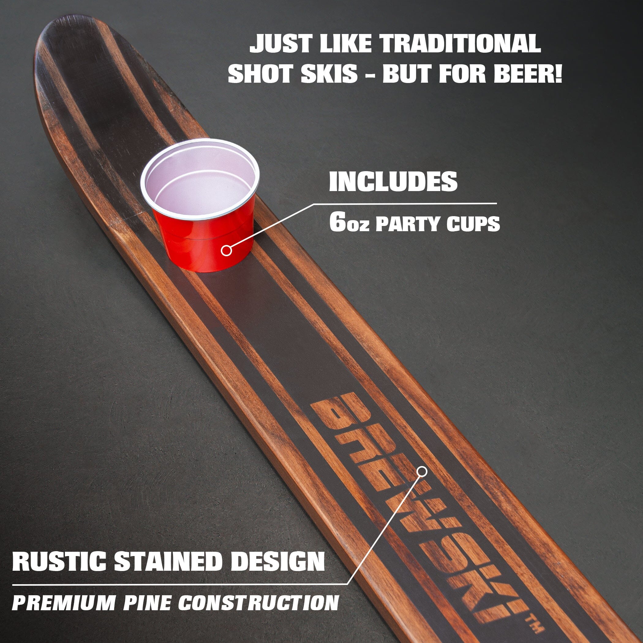 a wooden skate board with a cup on top