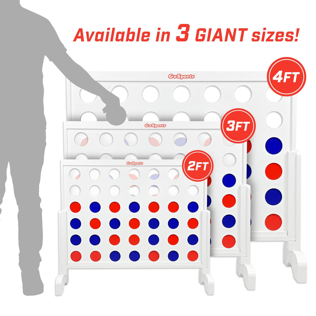 GoSports Giant 4 in a Row Game with Carrying Case - 3 foot Width - Made from Wood 4 in a Row playgosports.com 