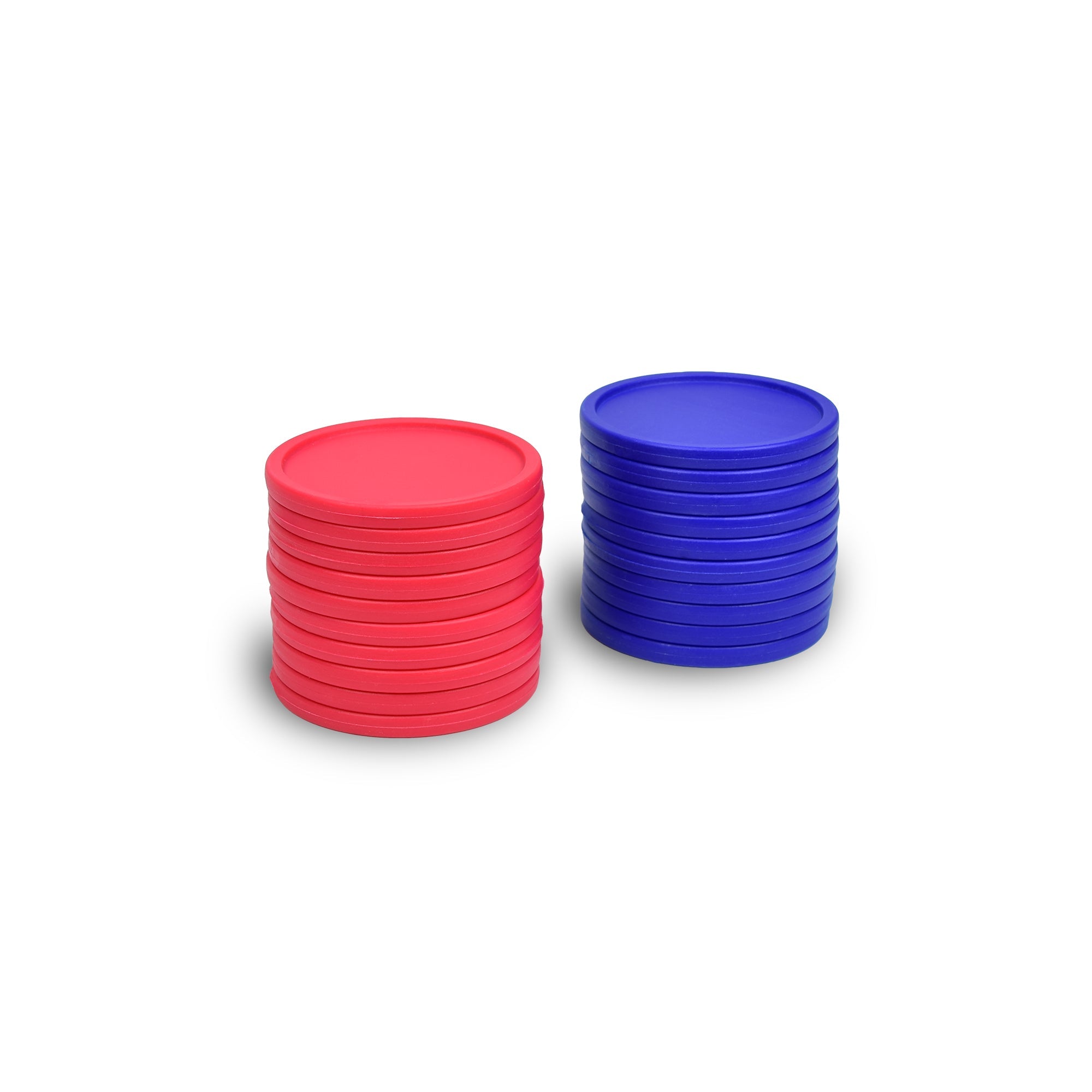 a stack of red and blue plastic cups