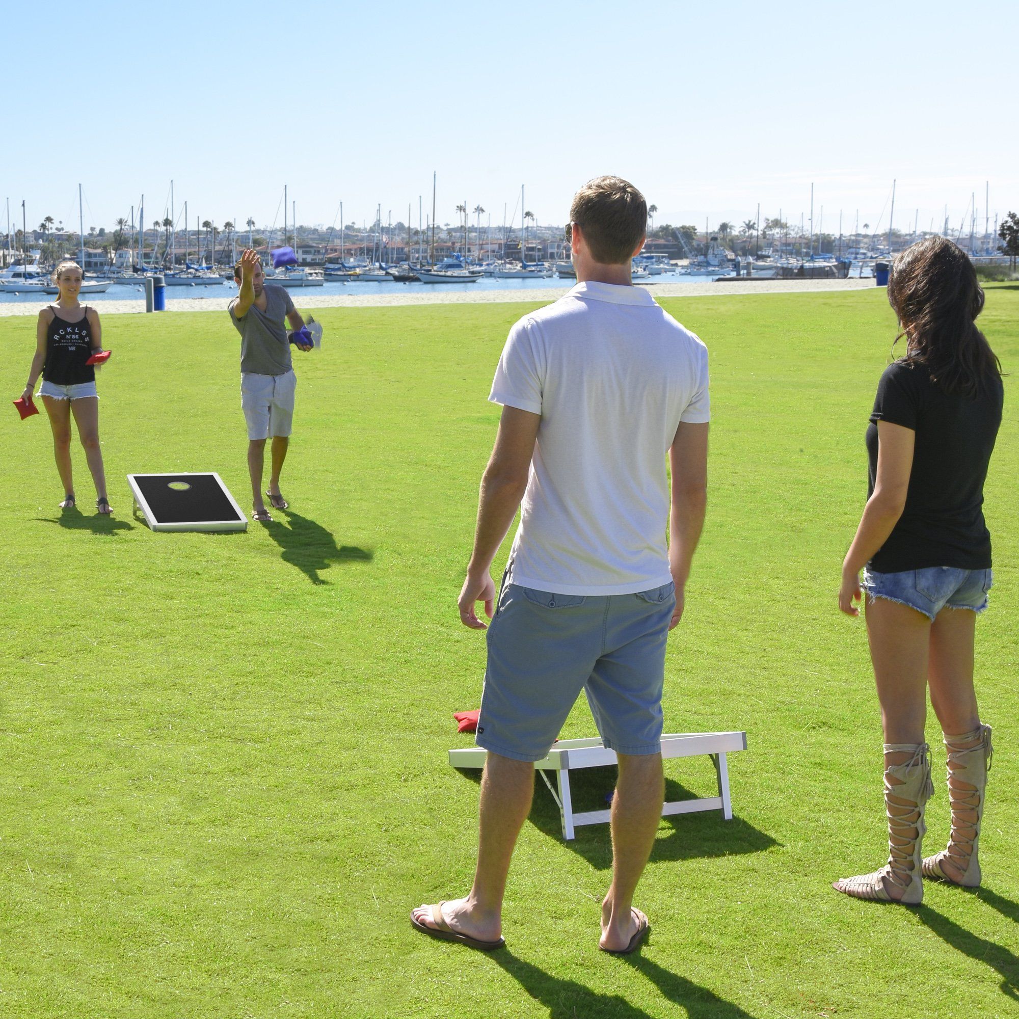 a group of people playing frc on a field