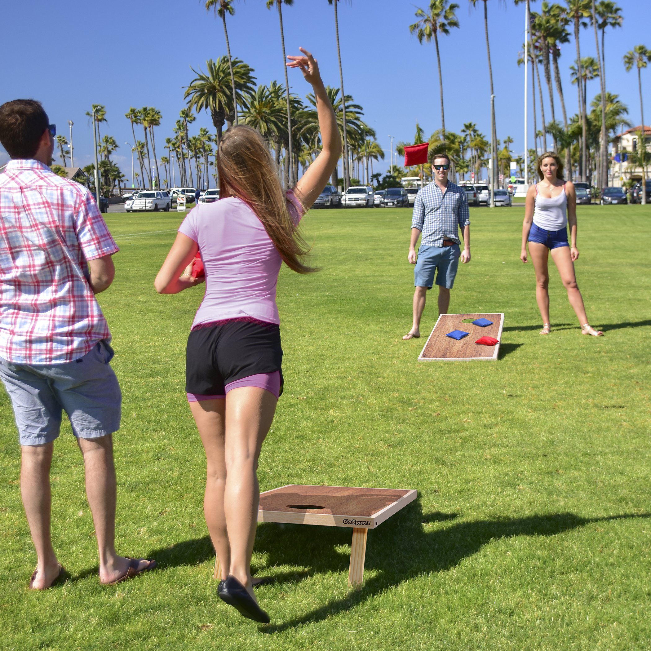 a group of people playing a game of frc