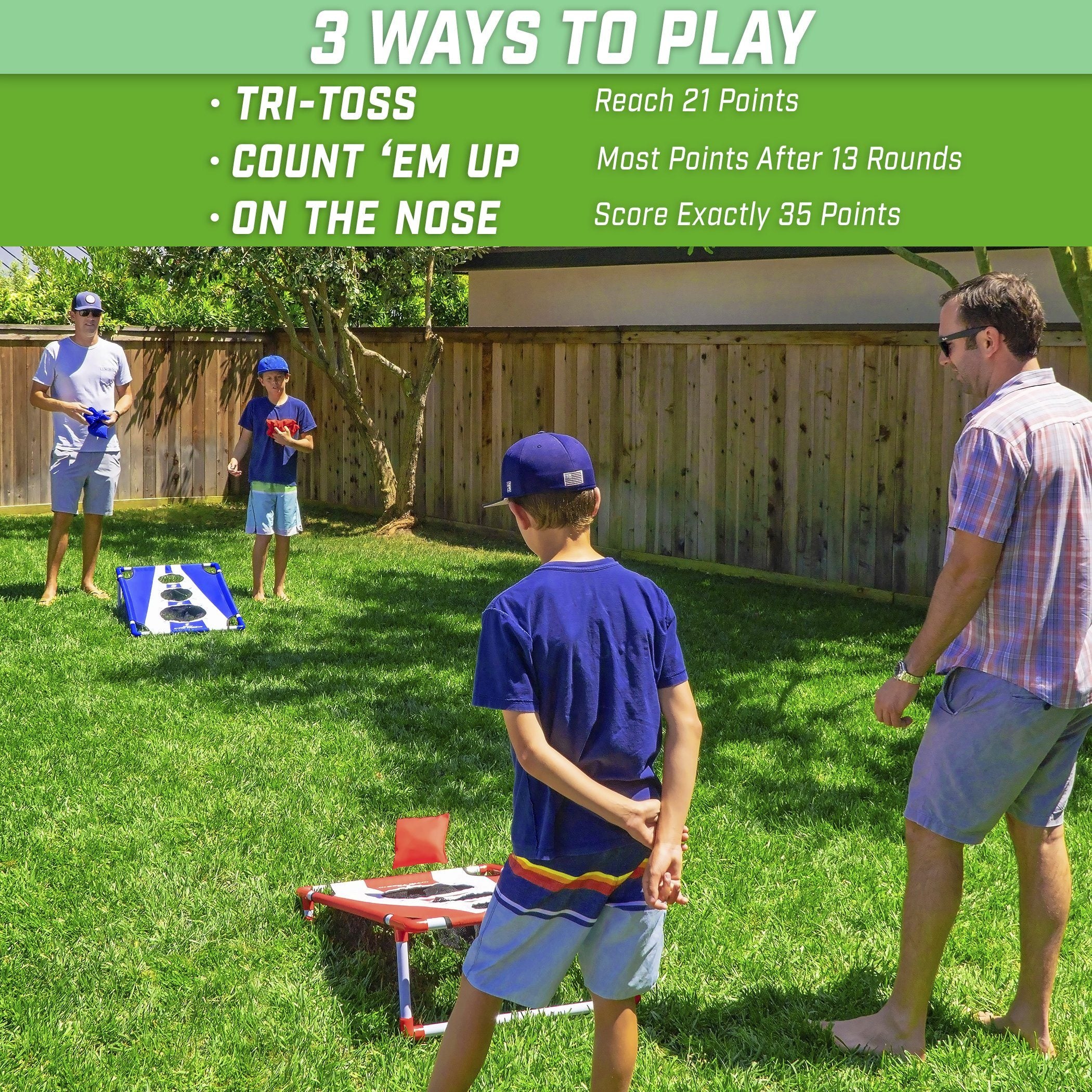 a boy playing with a toy airplane in the backyard