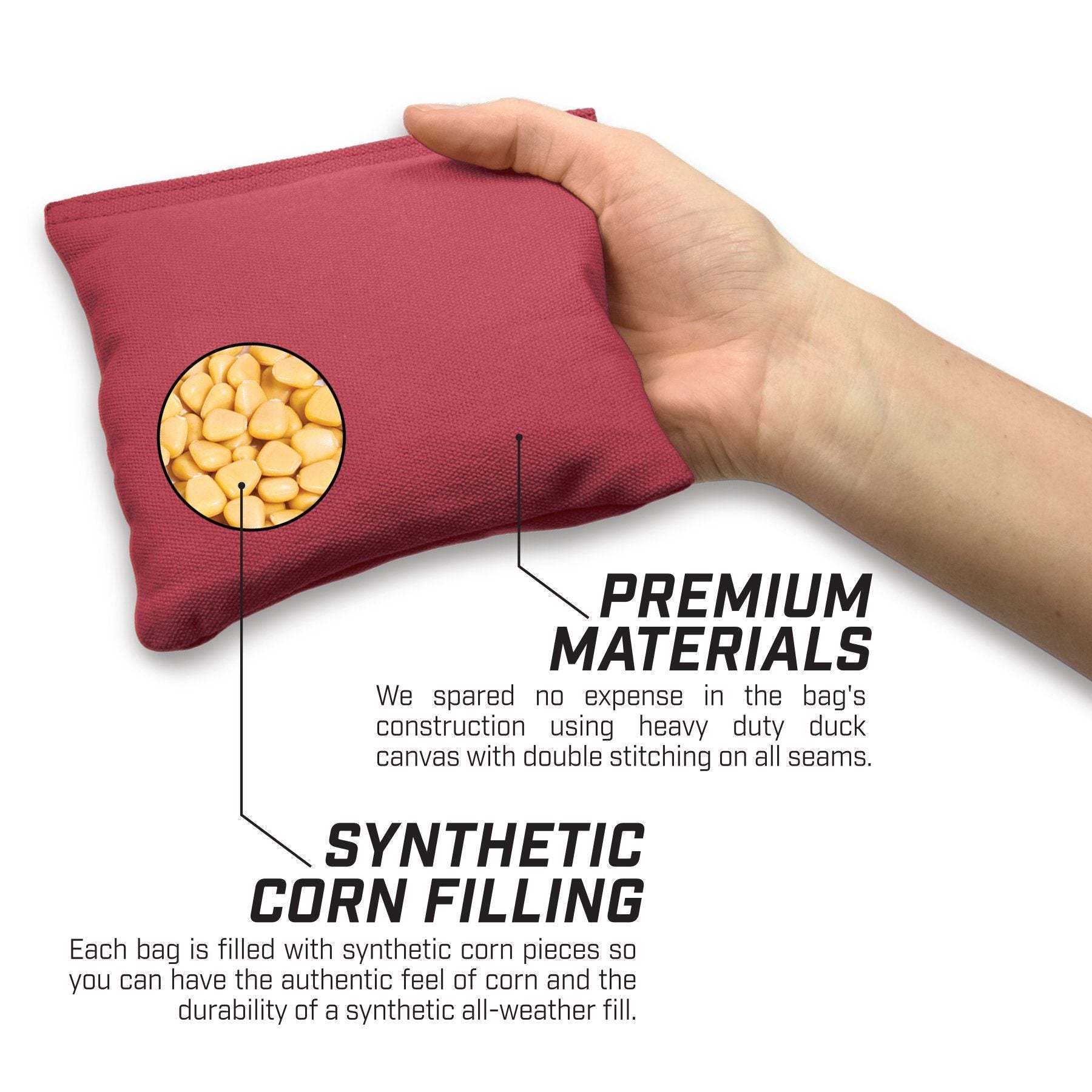 a hand holding a red pouch filled with peanuts