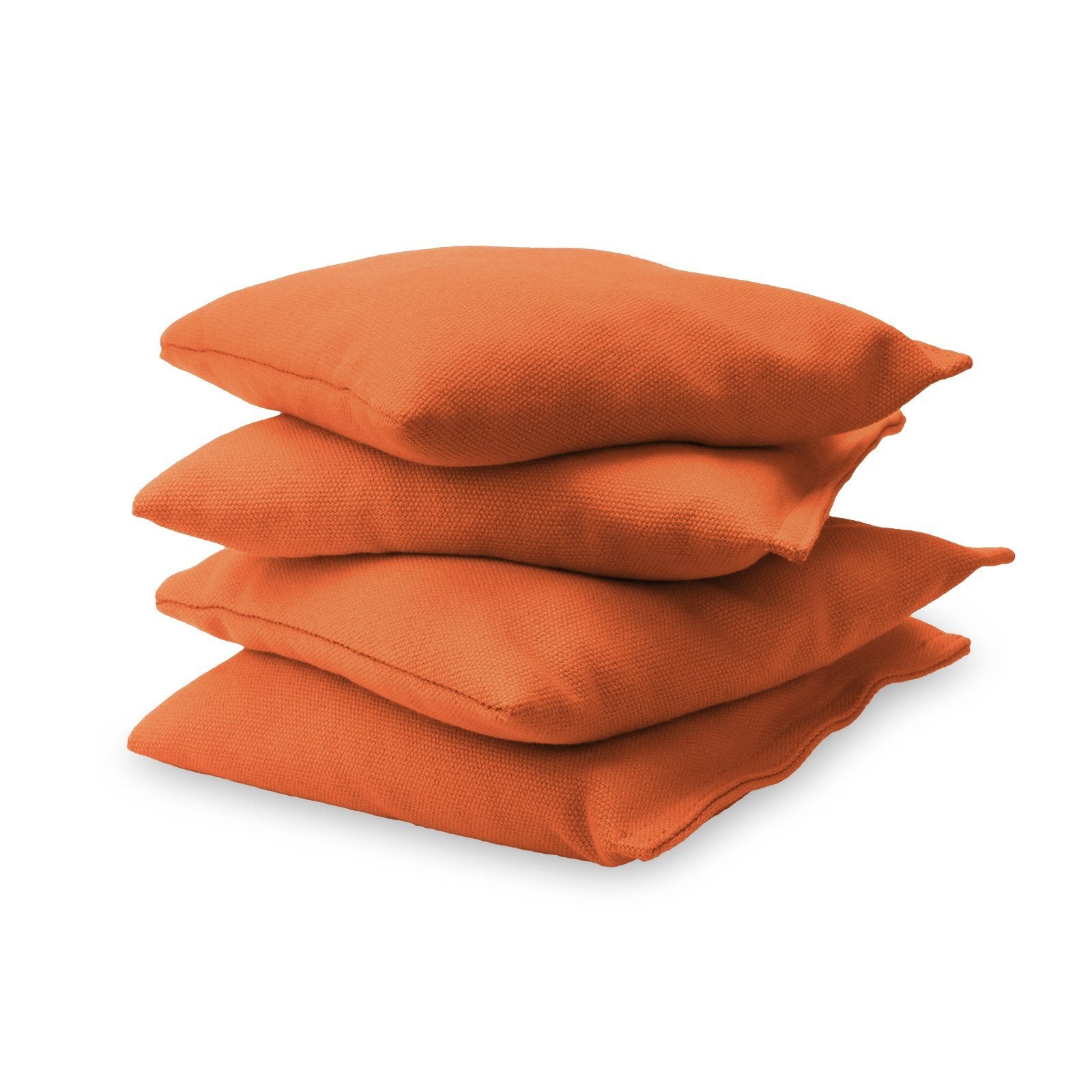 a stack of orange pillows