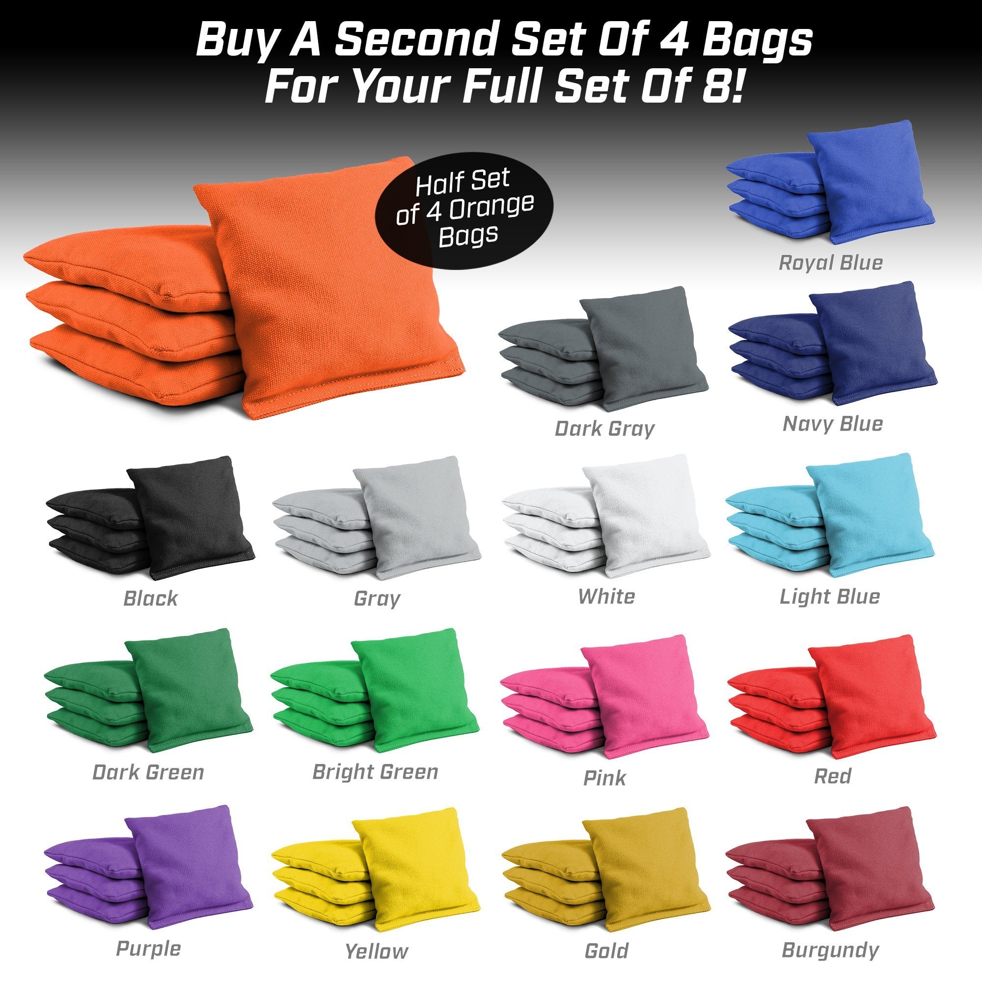 a set of four different colored pillows