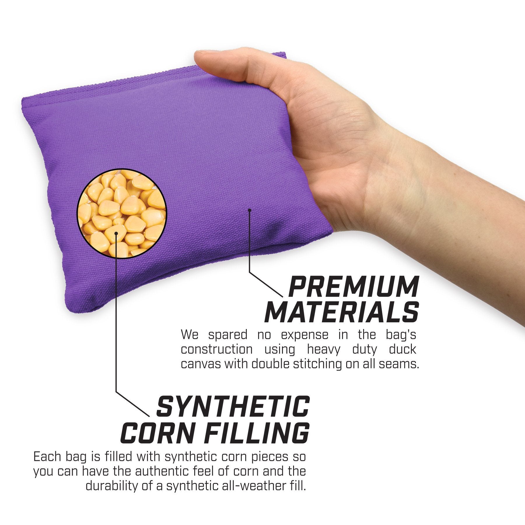 a purple pouch with a diagram of the contents