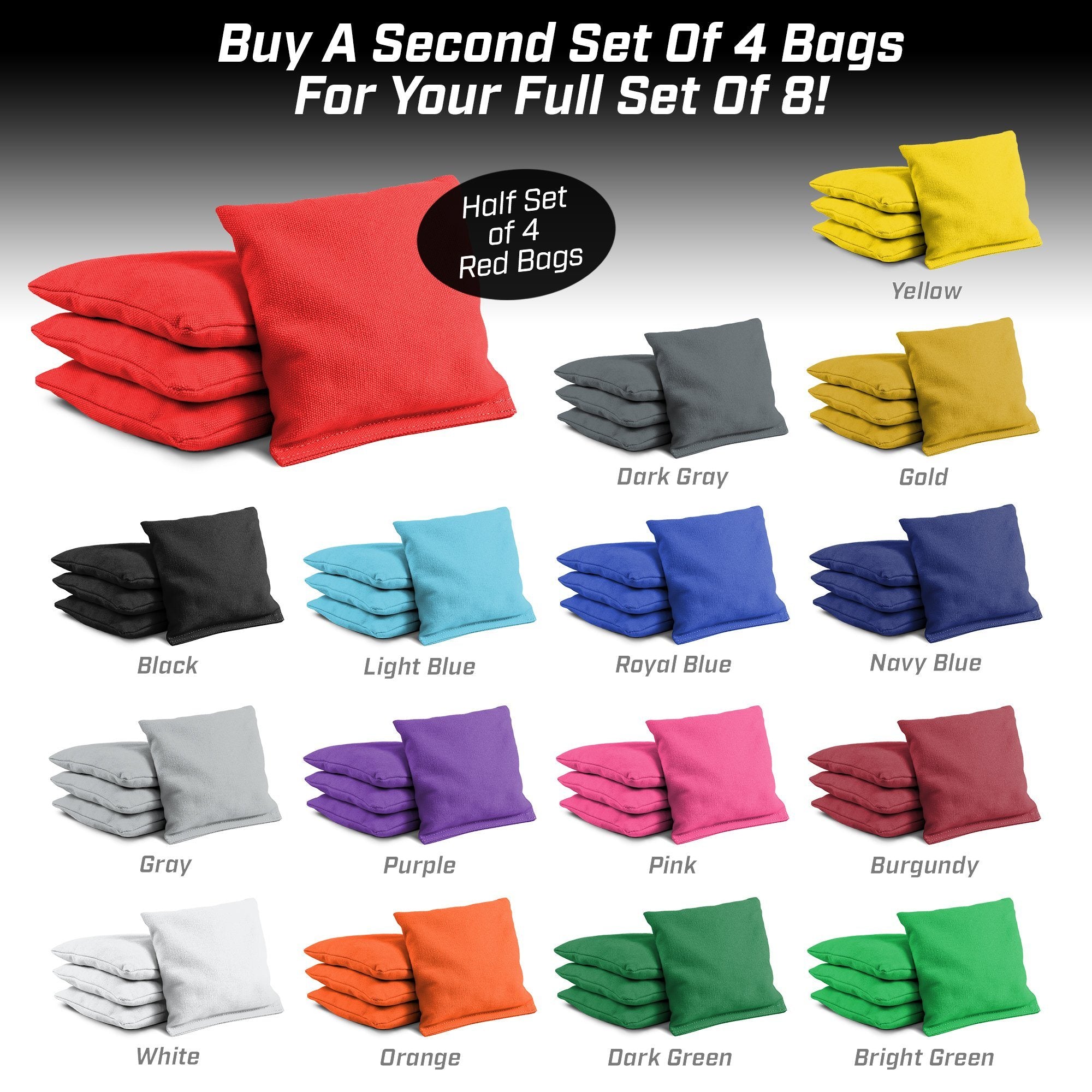 a set of four different colored gloves