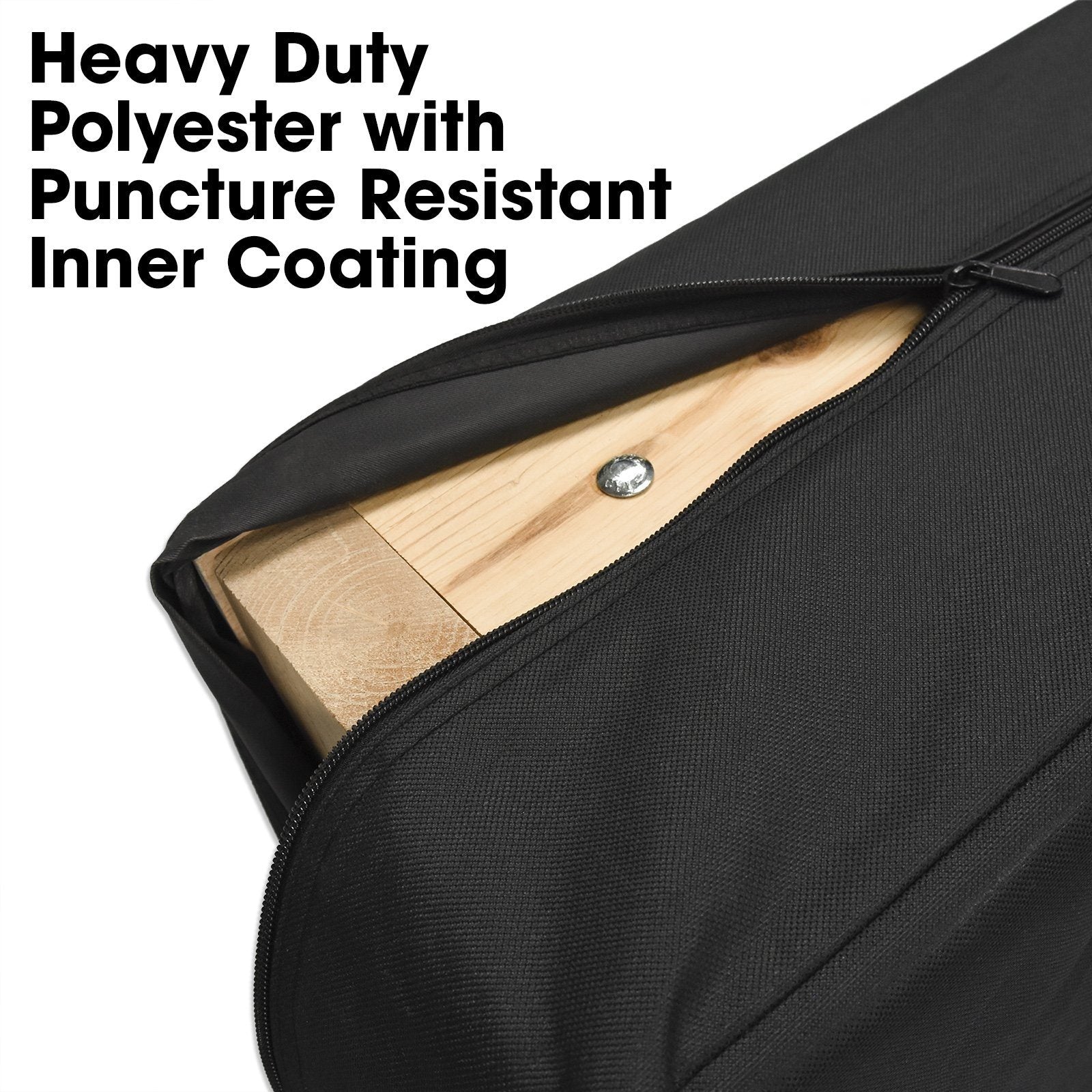 a black bag with a wooden handle and a black handle