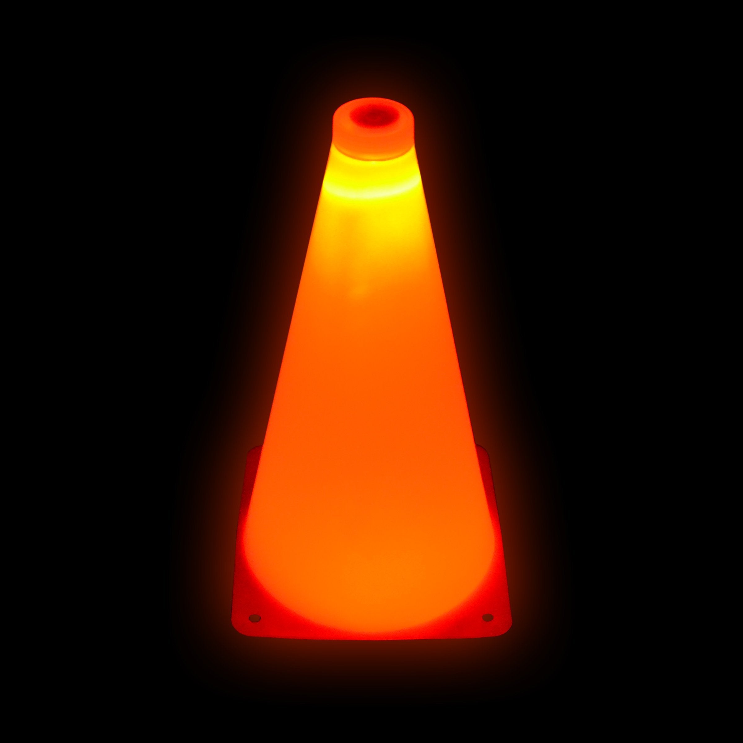 a light that is glowing orange