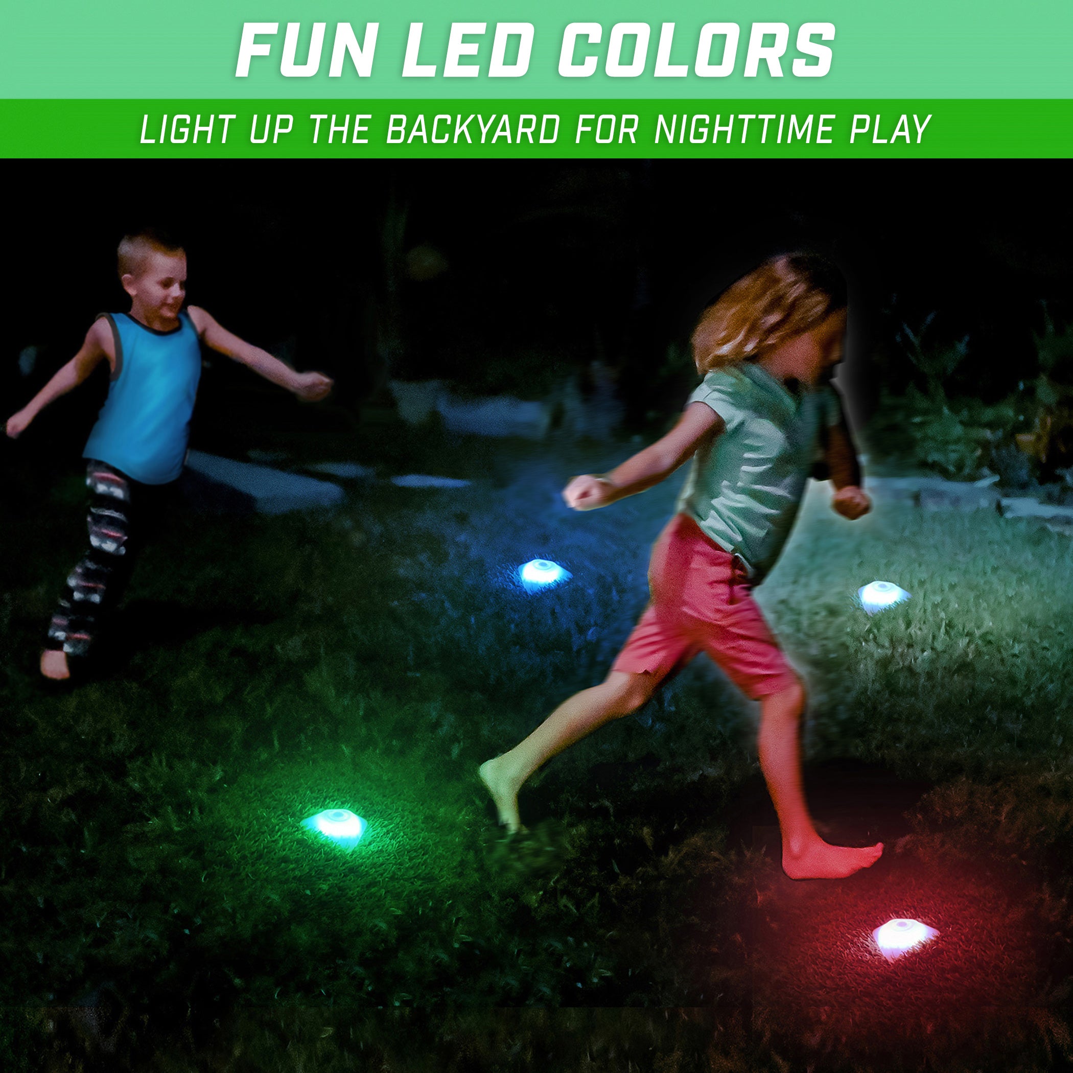 two children playing with a glowing light