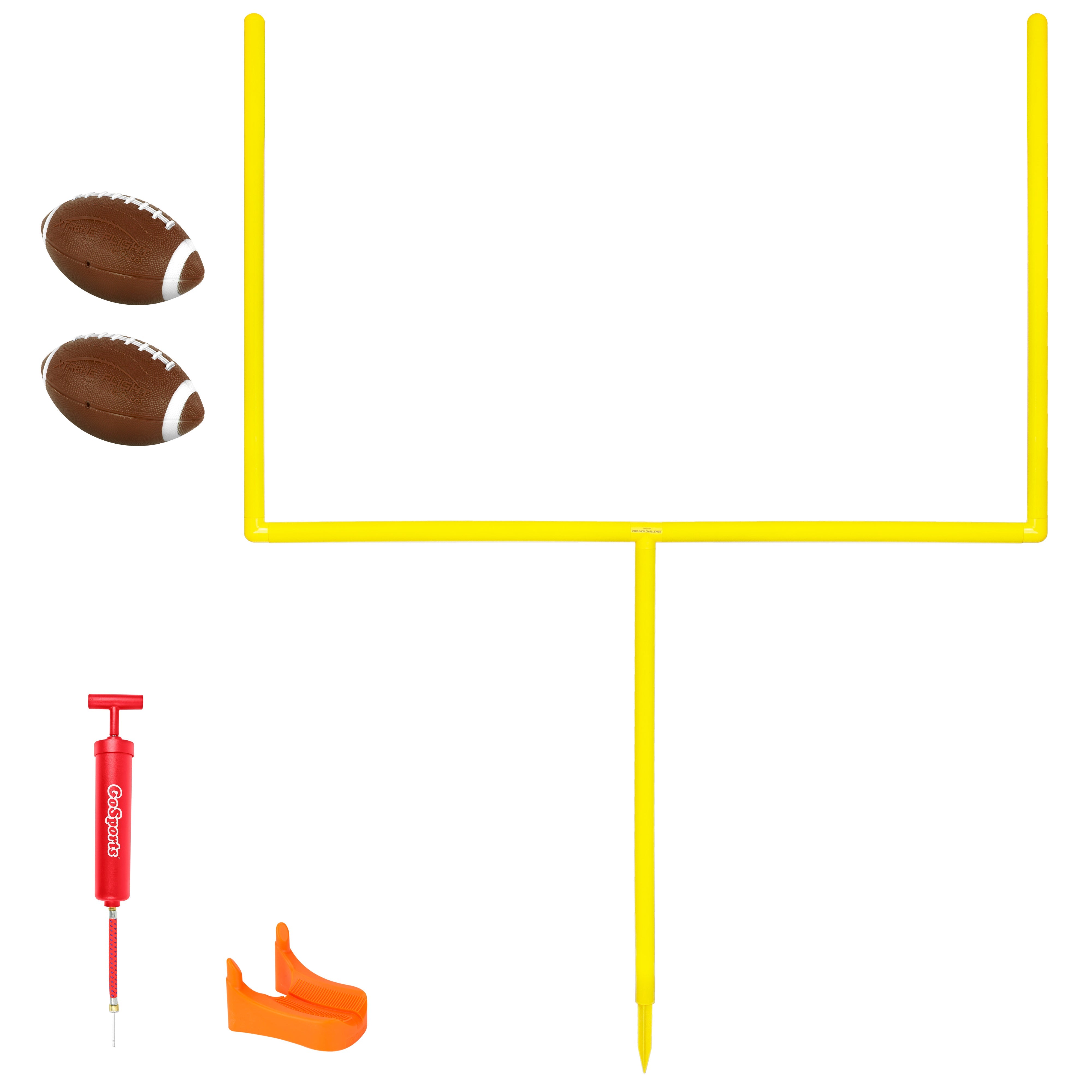 a football field with a ball and a football