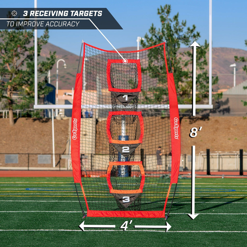 GoSports 8’ x 4’ Football Training Vertical Target Net | Improve QB Throwing Accuracy – Includes Foldable Bow Frame and Portable Carry Case Football playgosports.com 