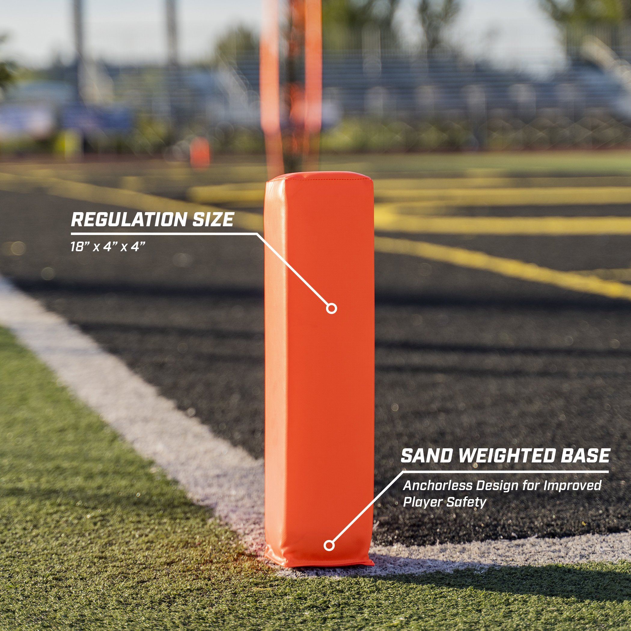 a red marker on the ground