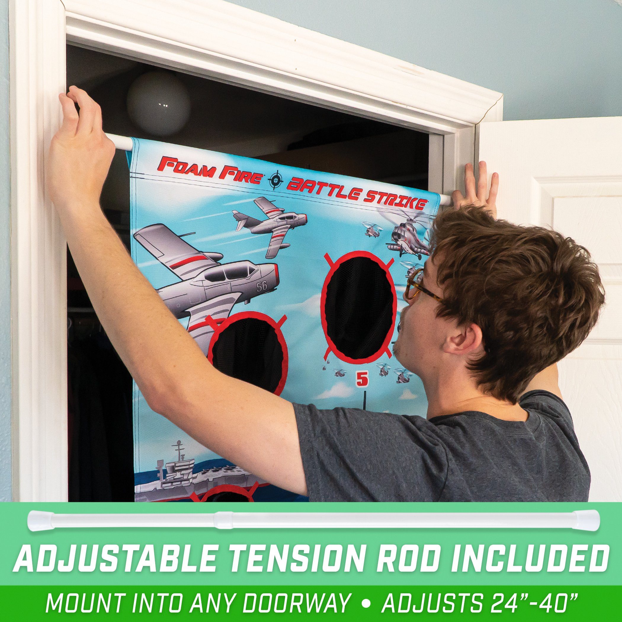 a boy is opening a door to a plane