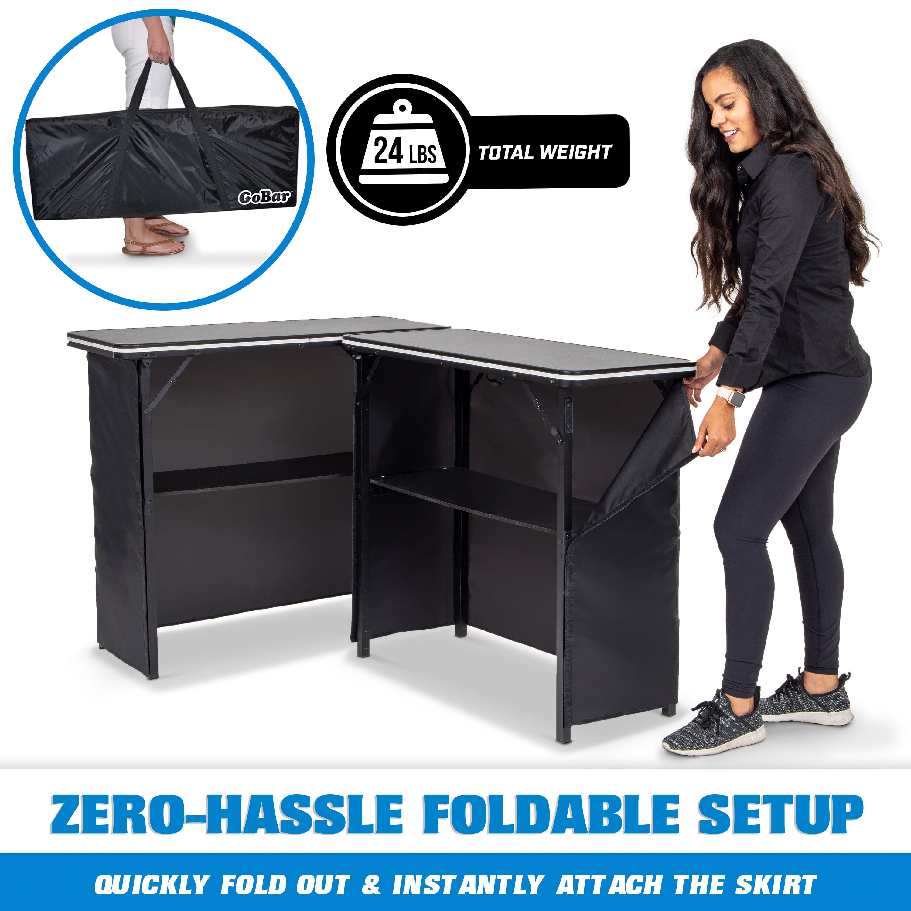 the zero foldable desk with a black cover