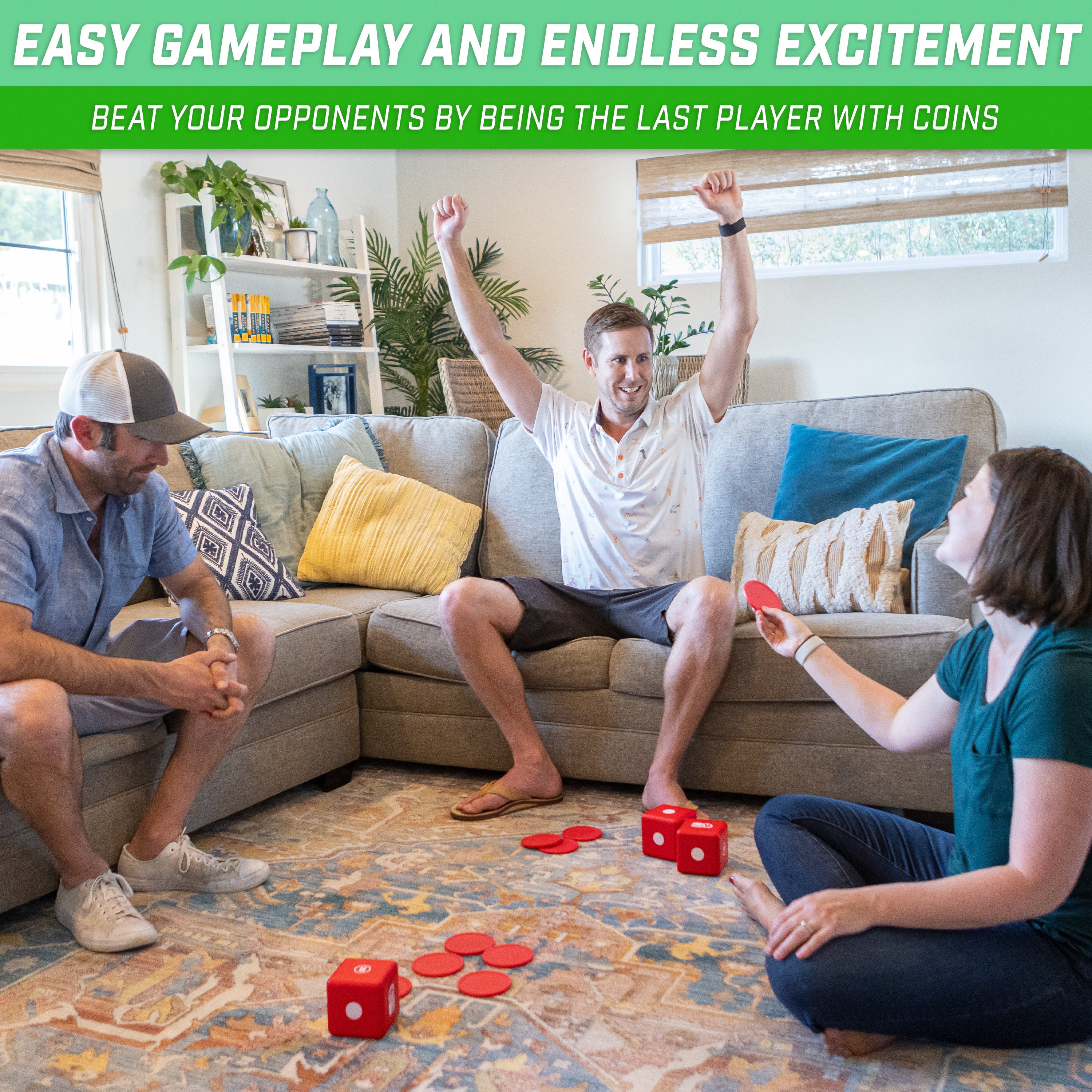 a man and woman playing a game on a couch