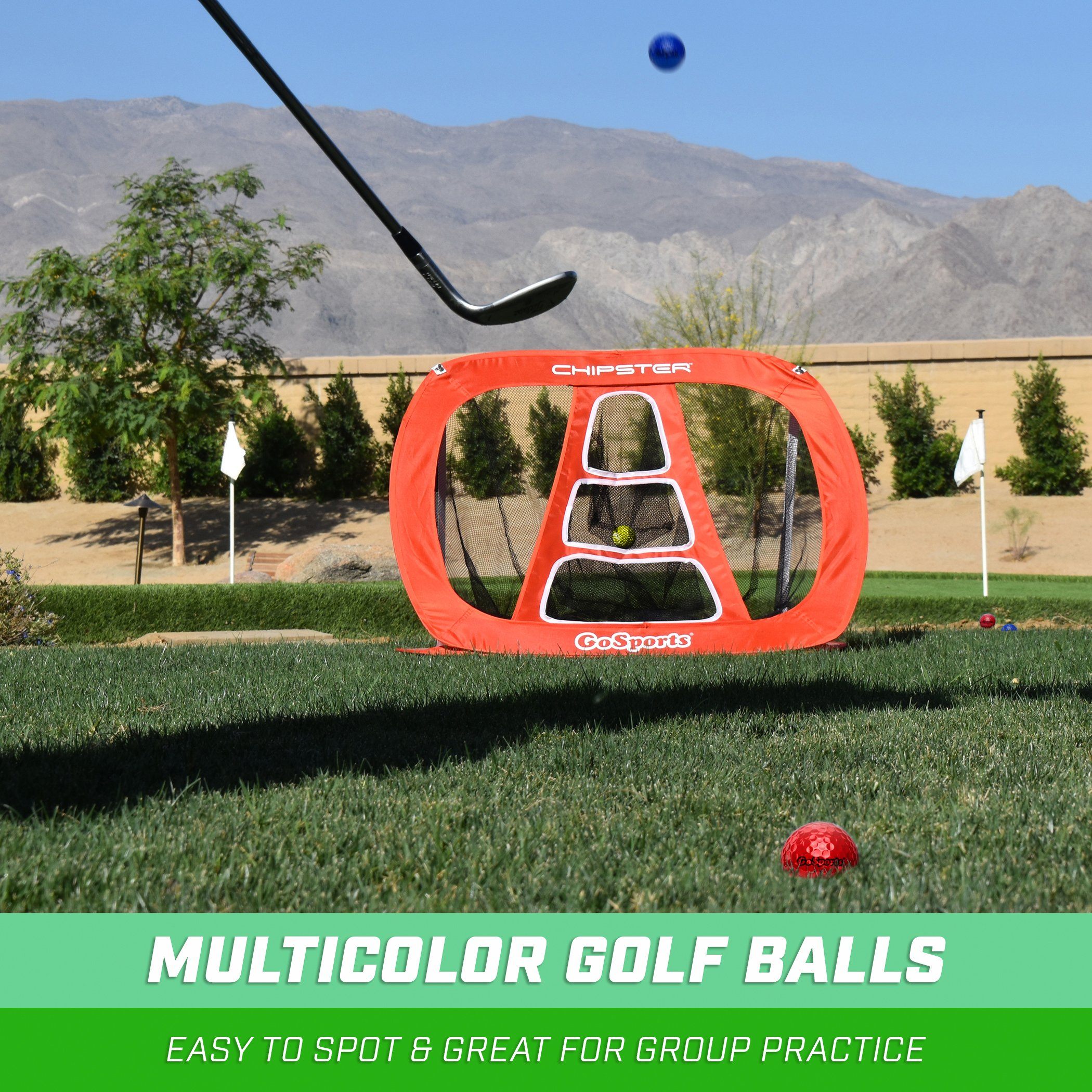 a man hitting a golf ball with a golf club