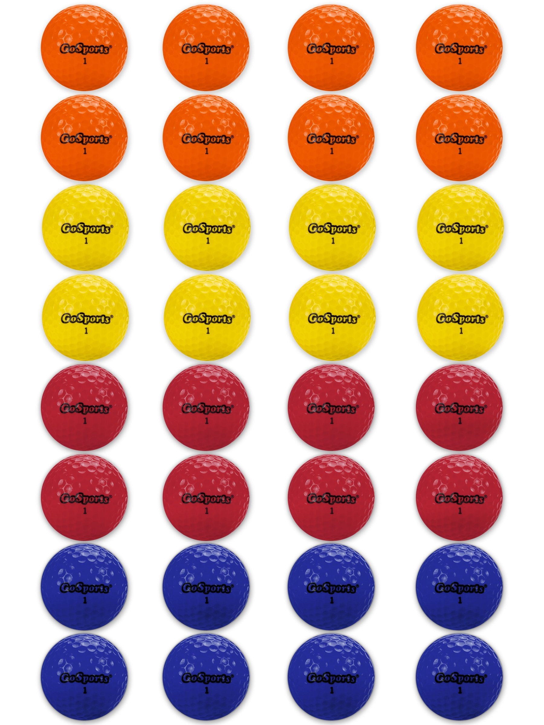 a dozen of golf balls with the names of each team