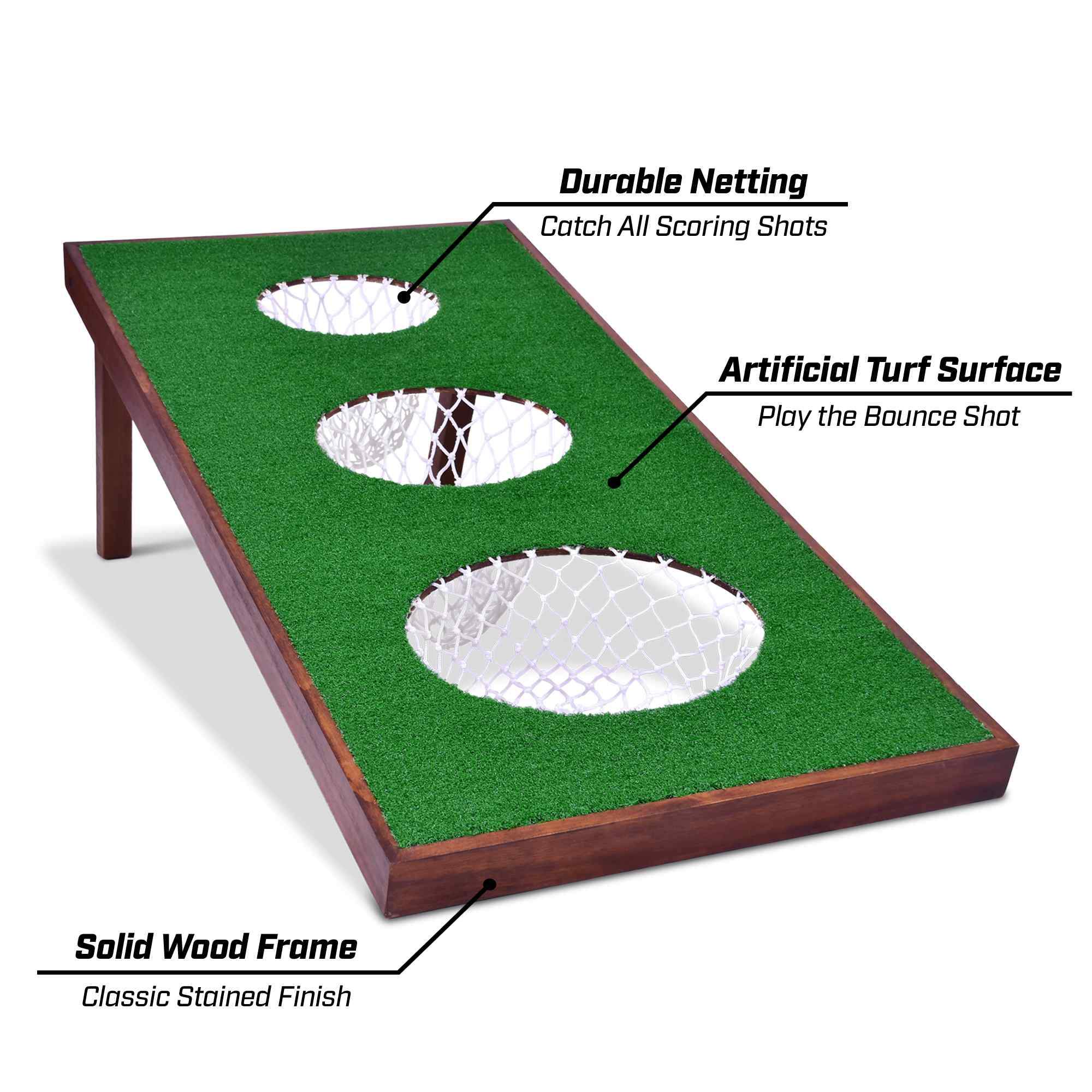 the golf putting mat with the hole and the hole