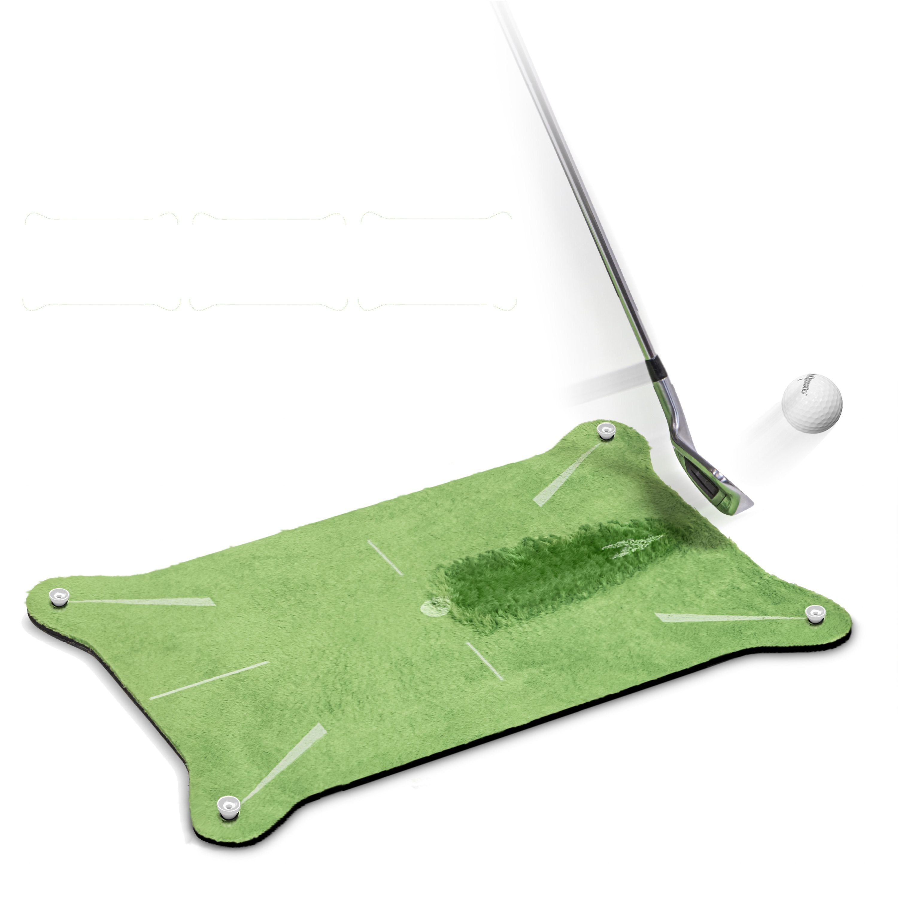 a golf putting mat with a golf ball