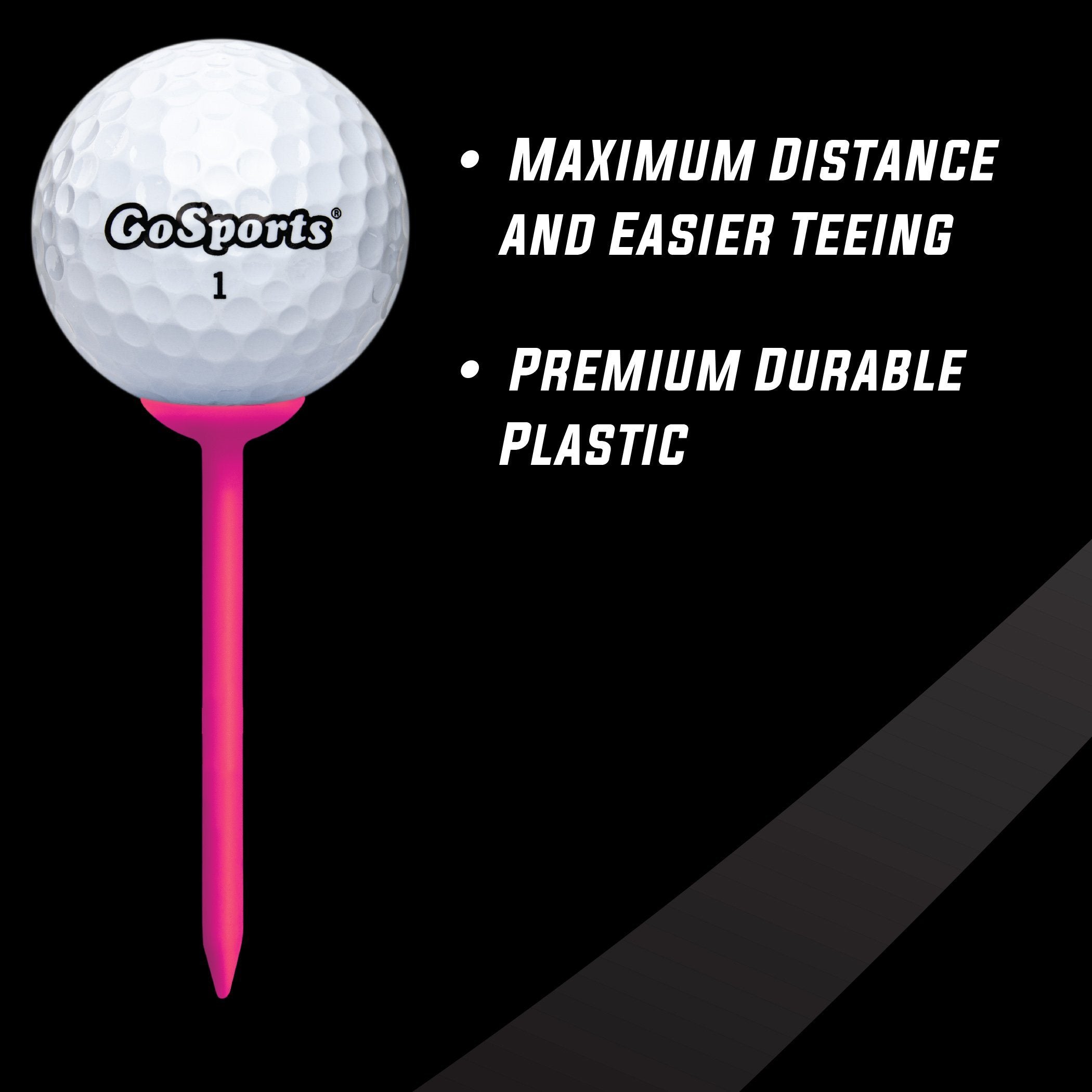 a golf ball on a pink tee with the title title title
