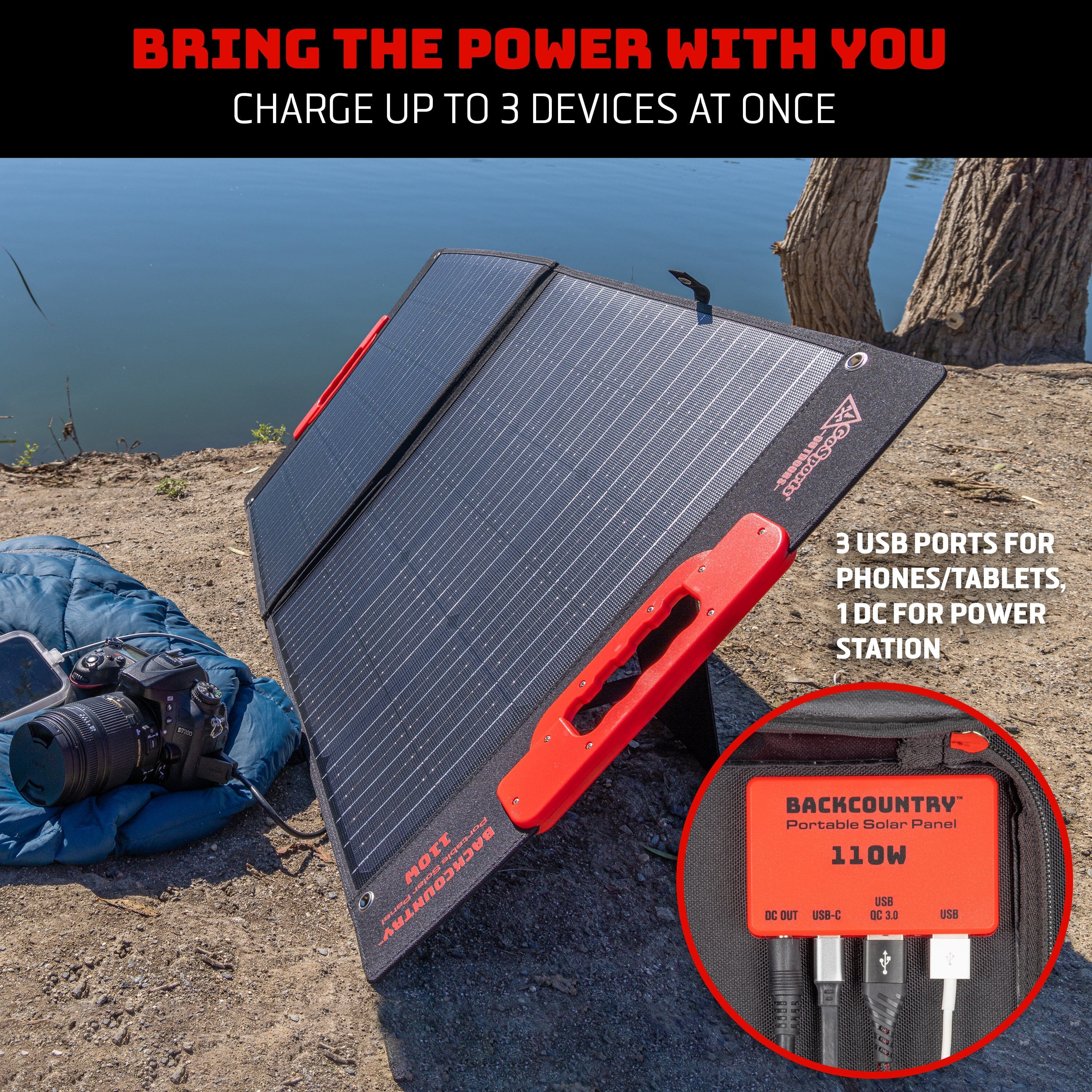 a solar panel with a power cord attached to it