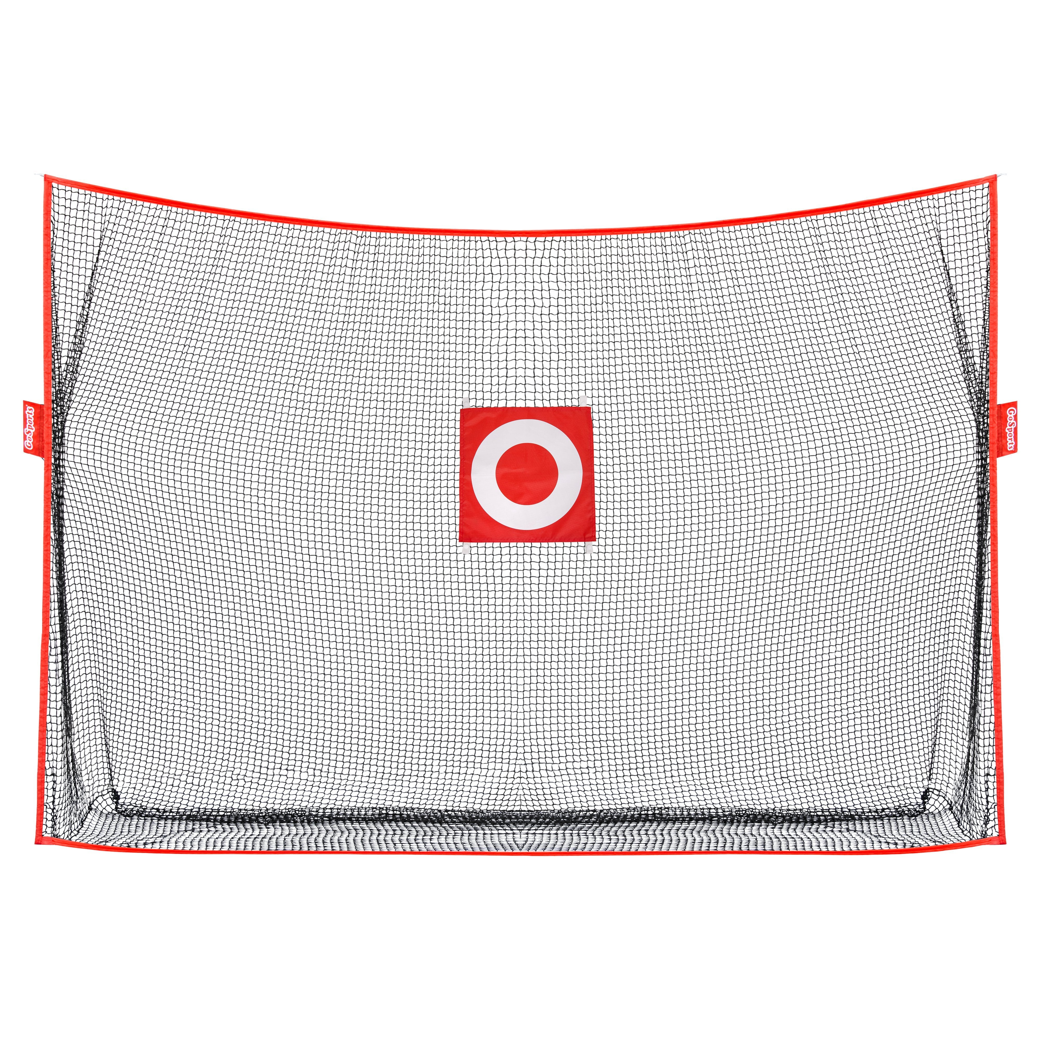 the red and white net is shown with the logo on it