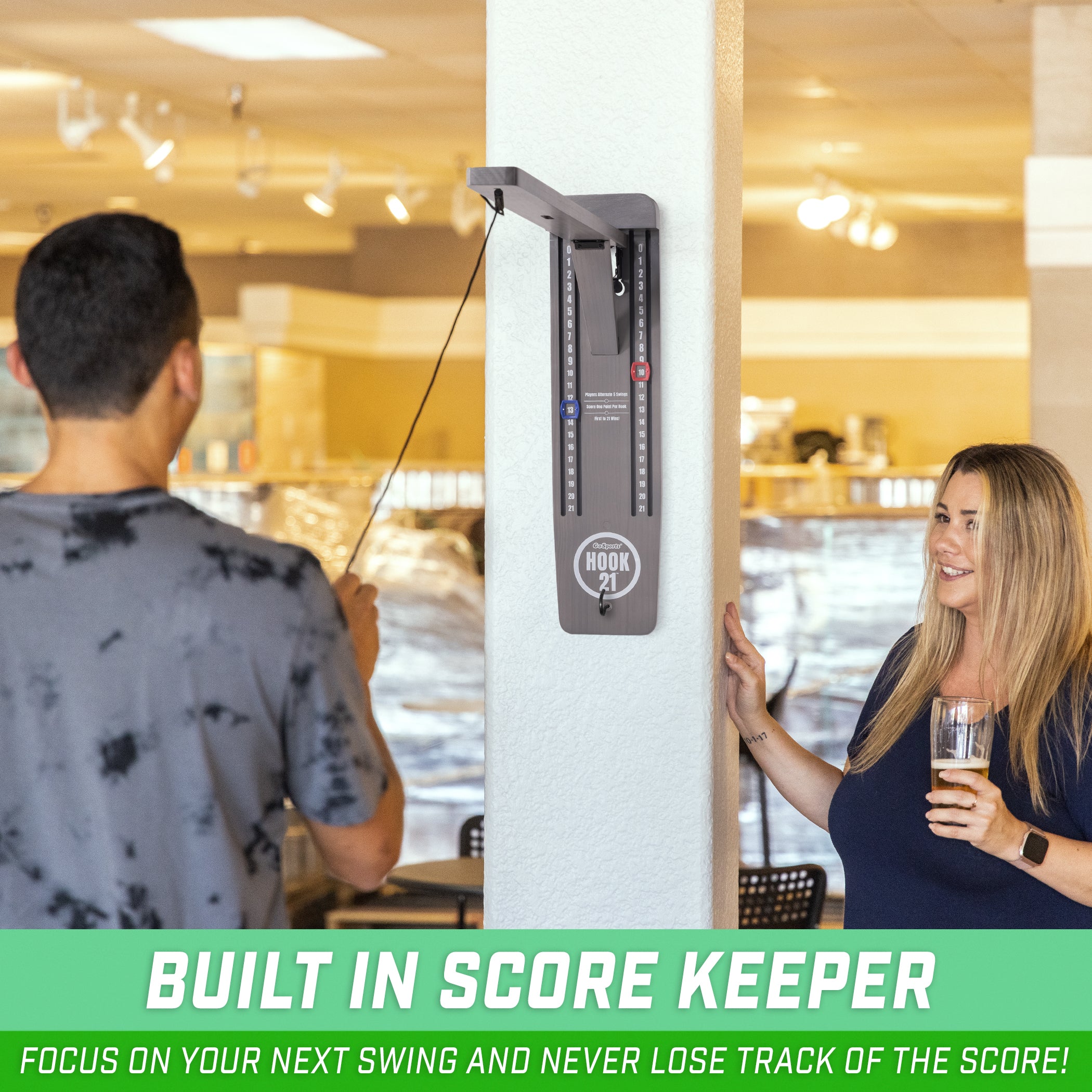 a woman is standing next to a man