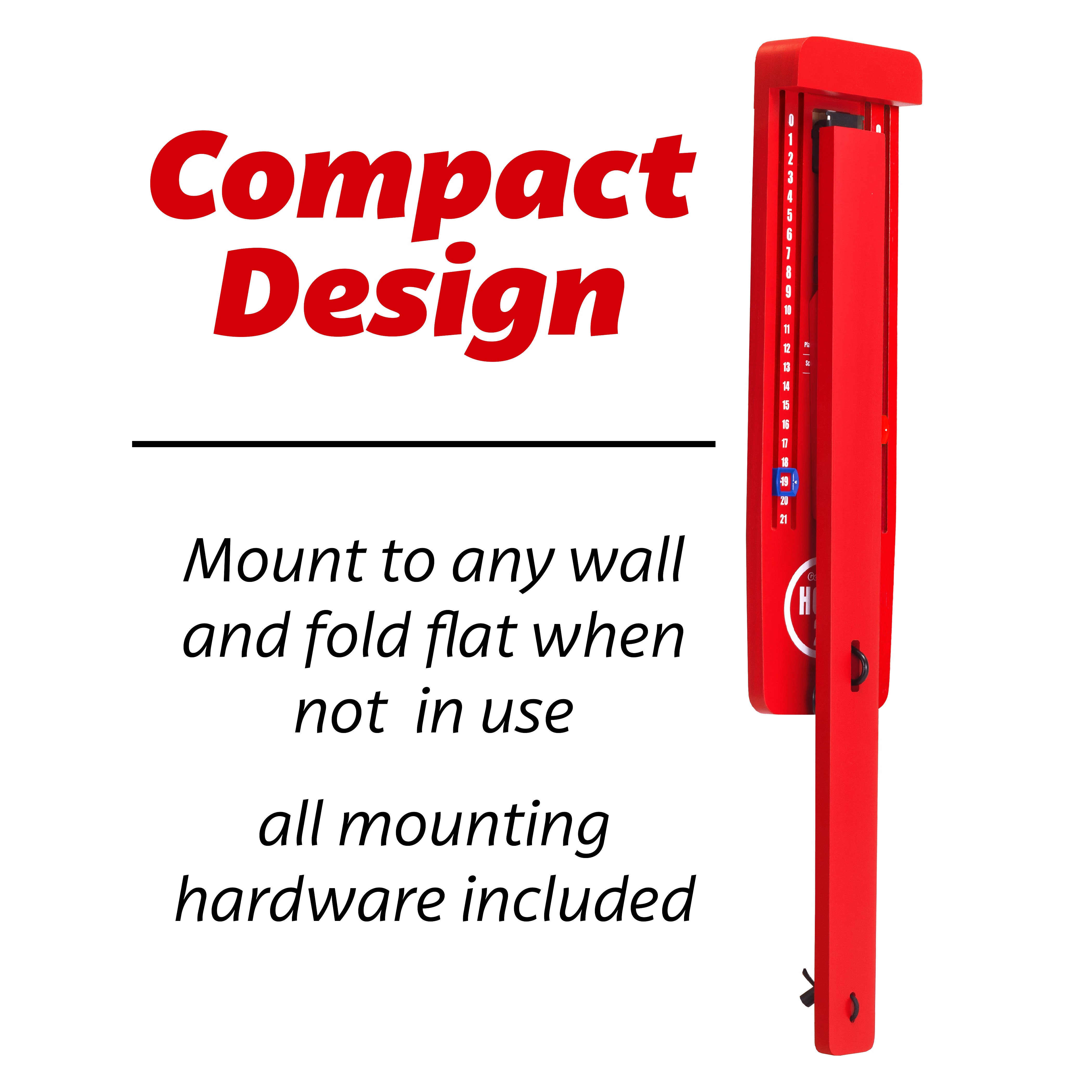 a red metal object with the words contact design