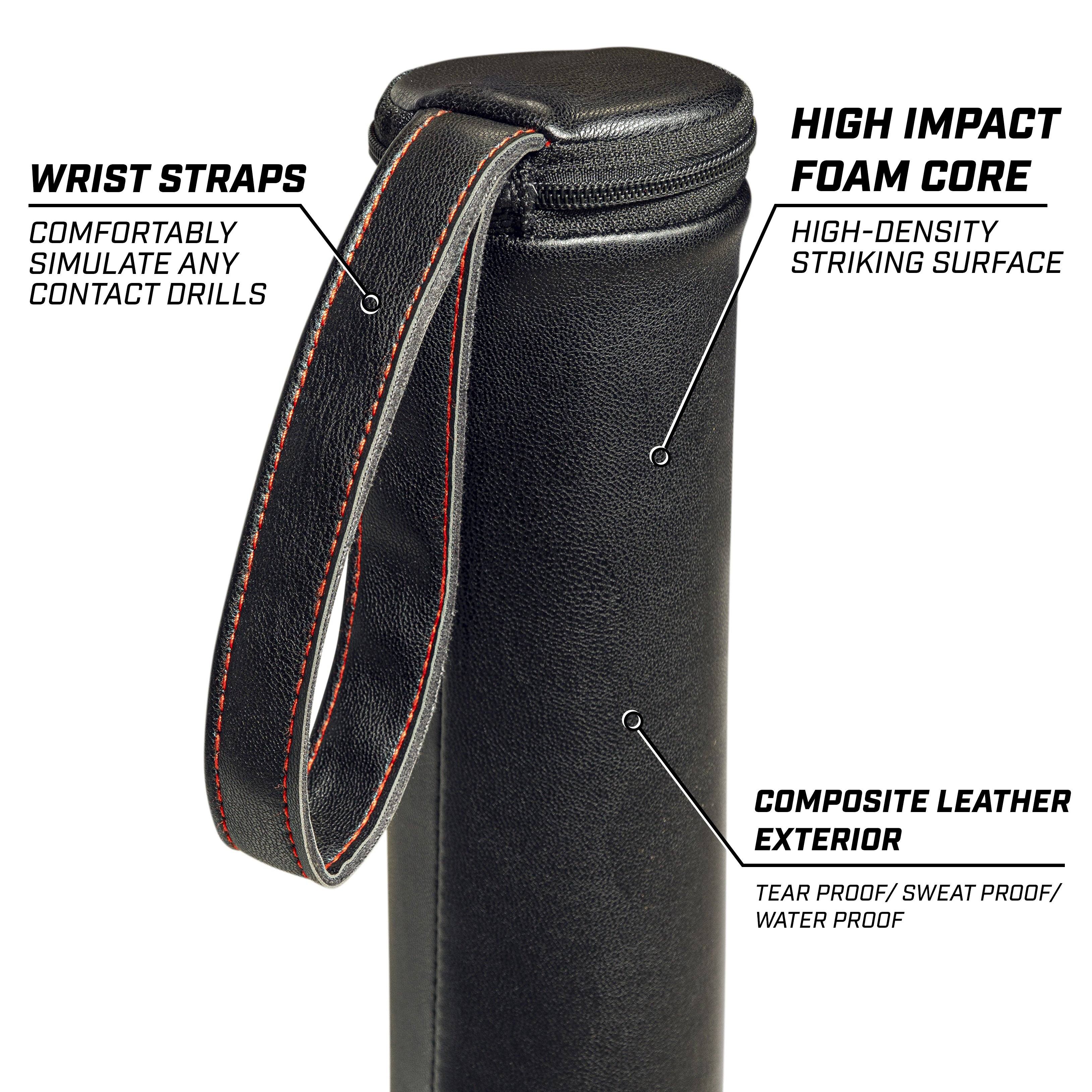 a black leather case with a red stitching