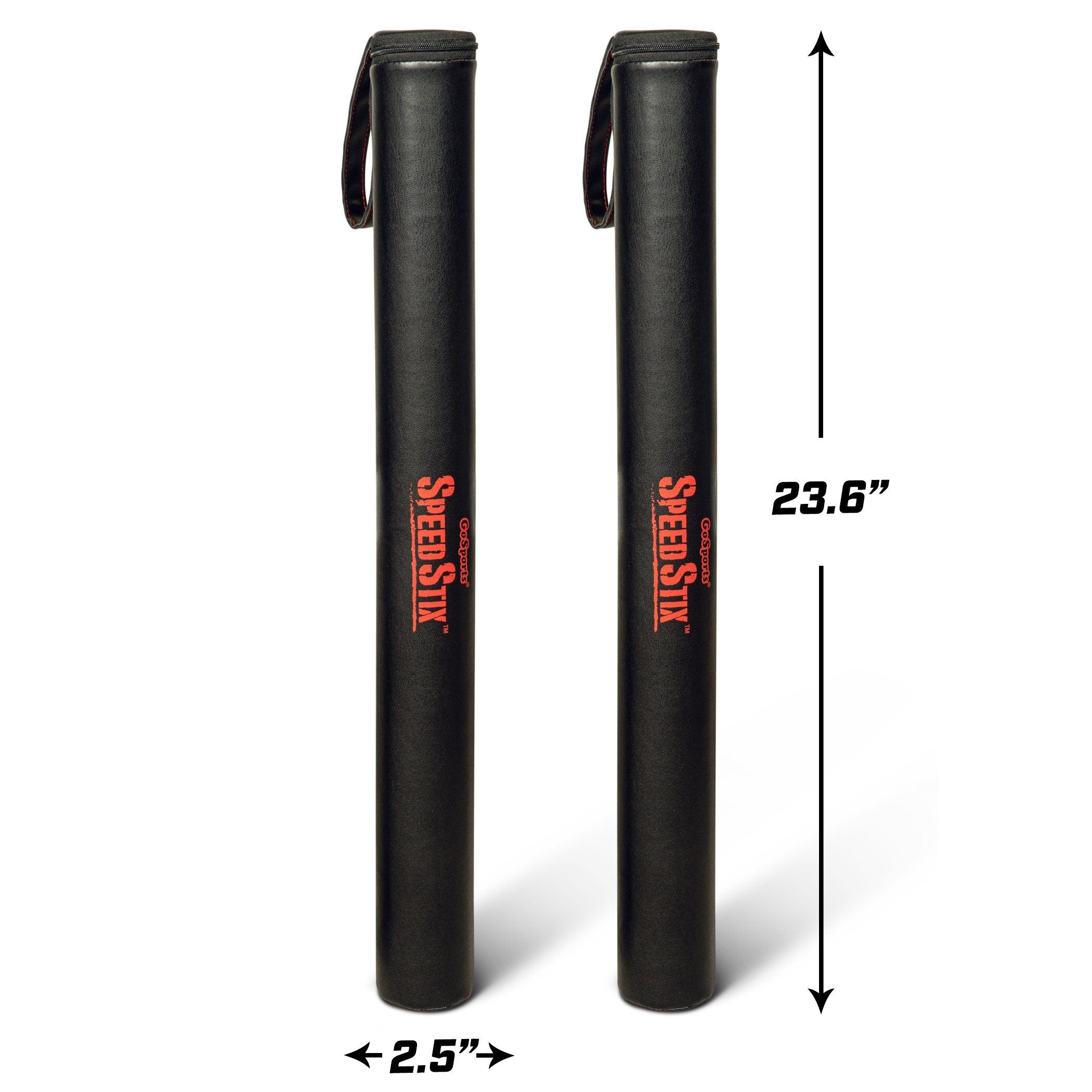 the black handle is shown with red lettering