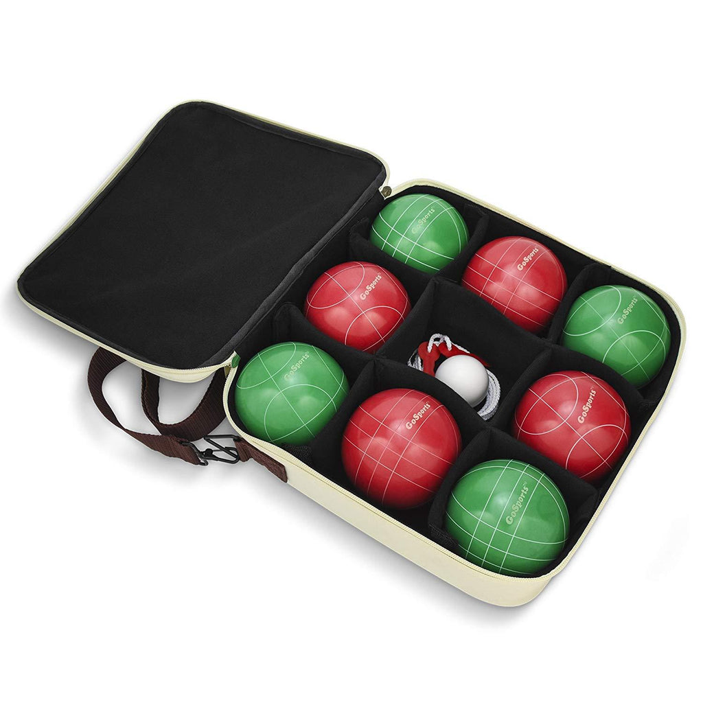 GoSports 100mm Regulation Bocce Set with 8 Balls, Pallino, Case and Measuring Rope - Premium Official Size Set Bocce playgosports.com 