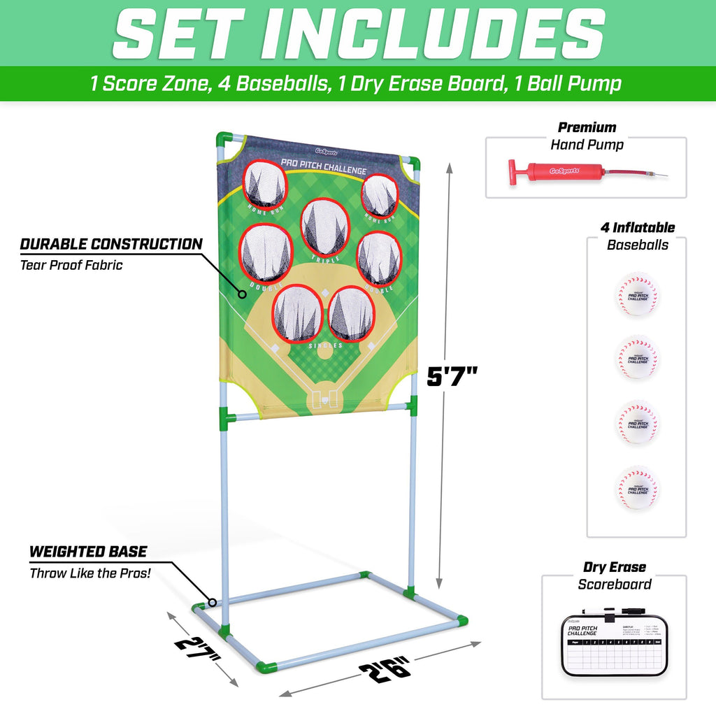GoSports Pro Pitch Challenge Baseball Toss Game Set | Includes Target, 4 Baseballs, Scoreboard and Case Baseball playgosports.com 