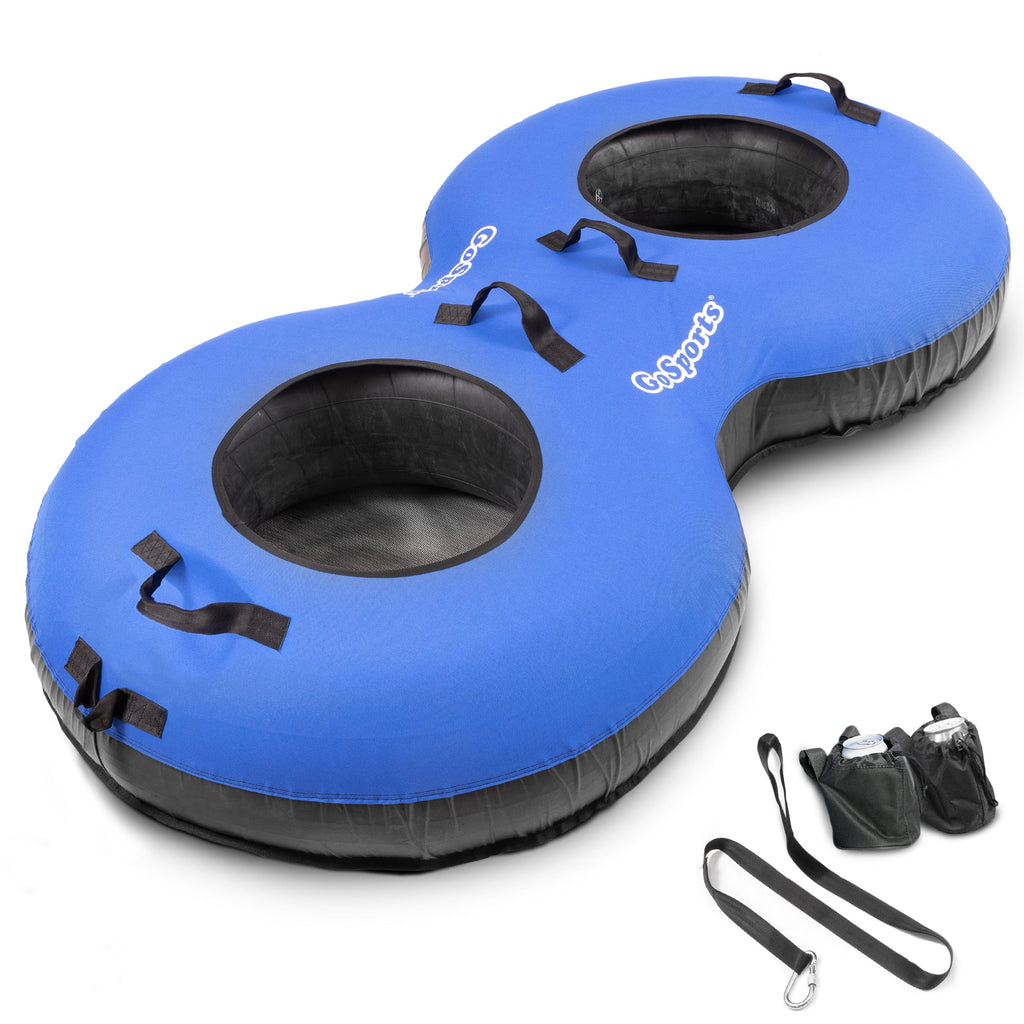 GoSports Heavy Duty 2 Person Floating River Tube with Premium Canvas Cover - Blue Pool Toy playgosports.com 