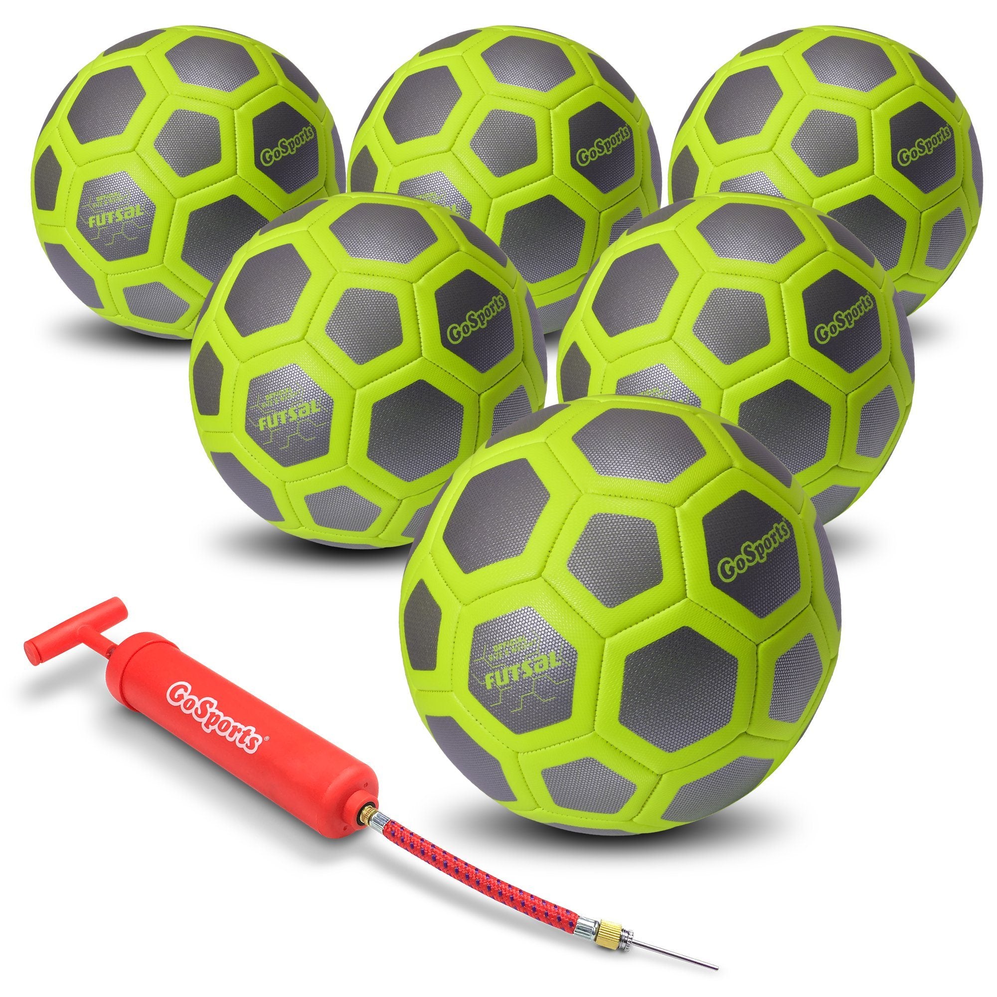 a set of soccer balls with a screw