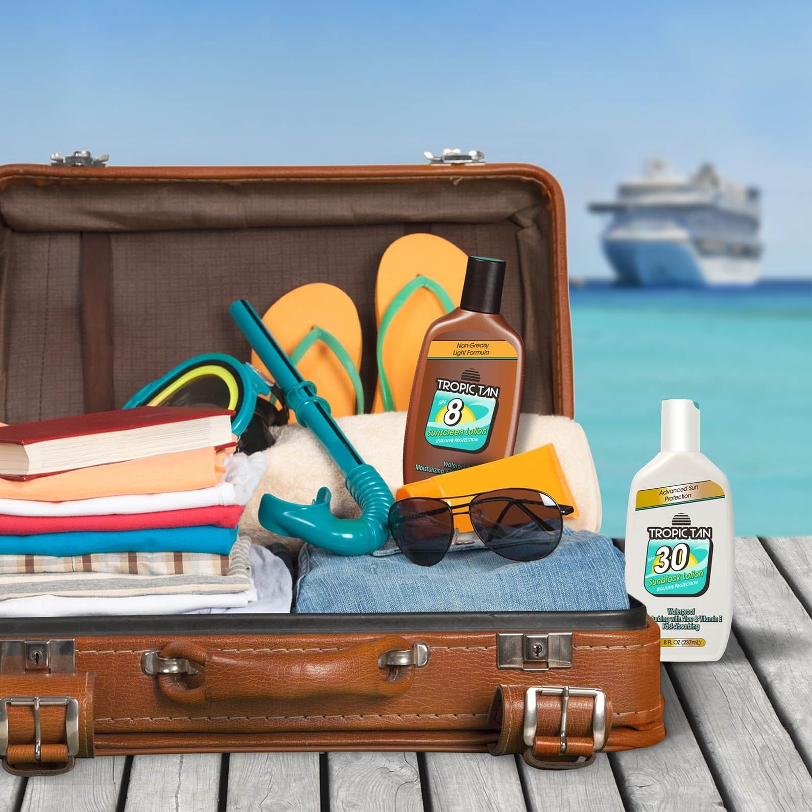 a suitcase filled with items