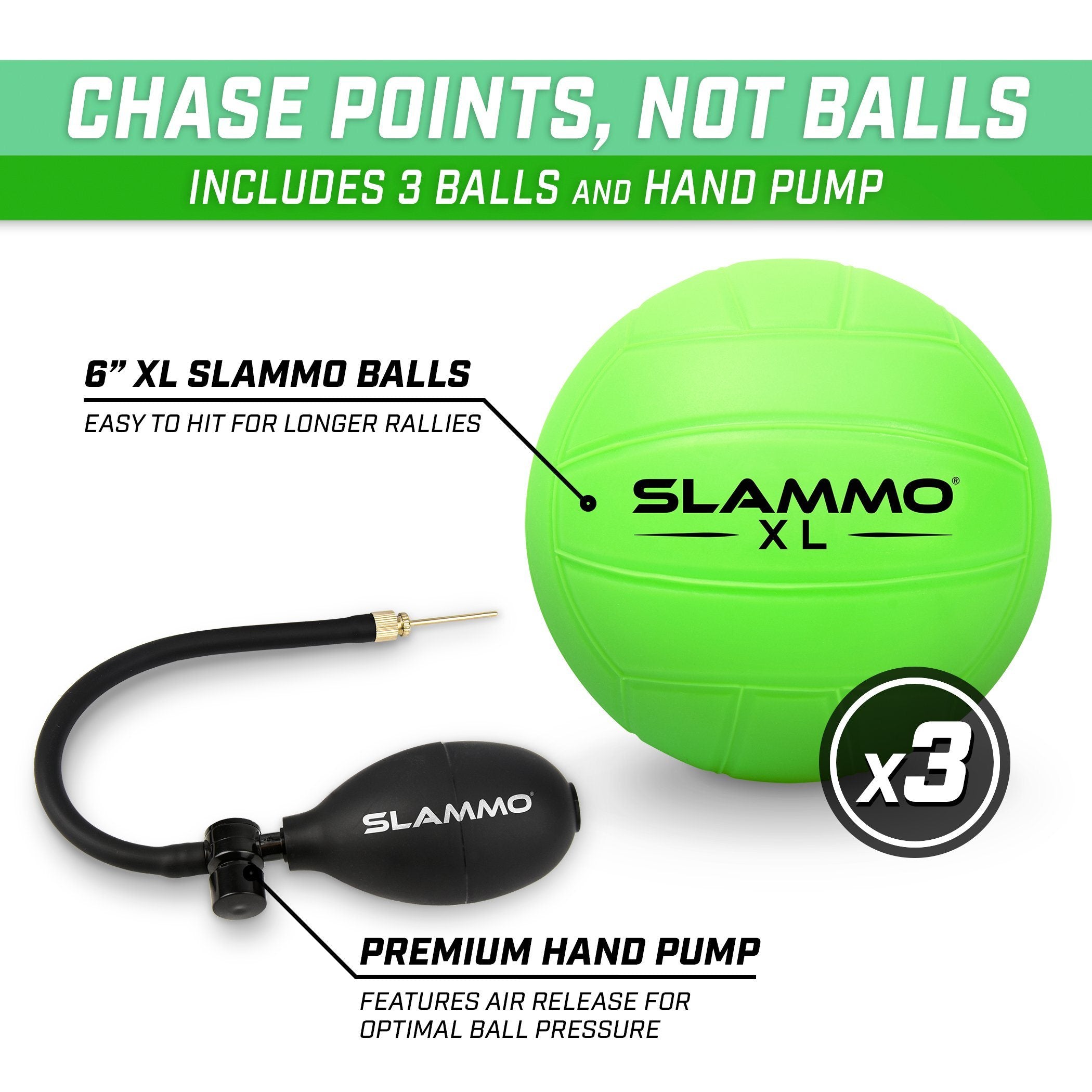 round net slammo xl ball and hand pump