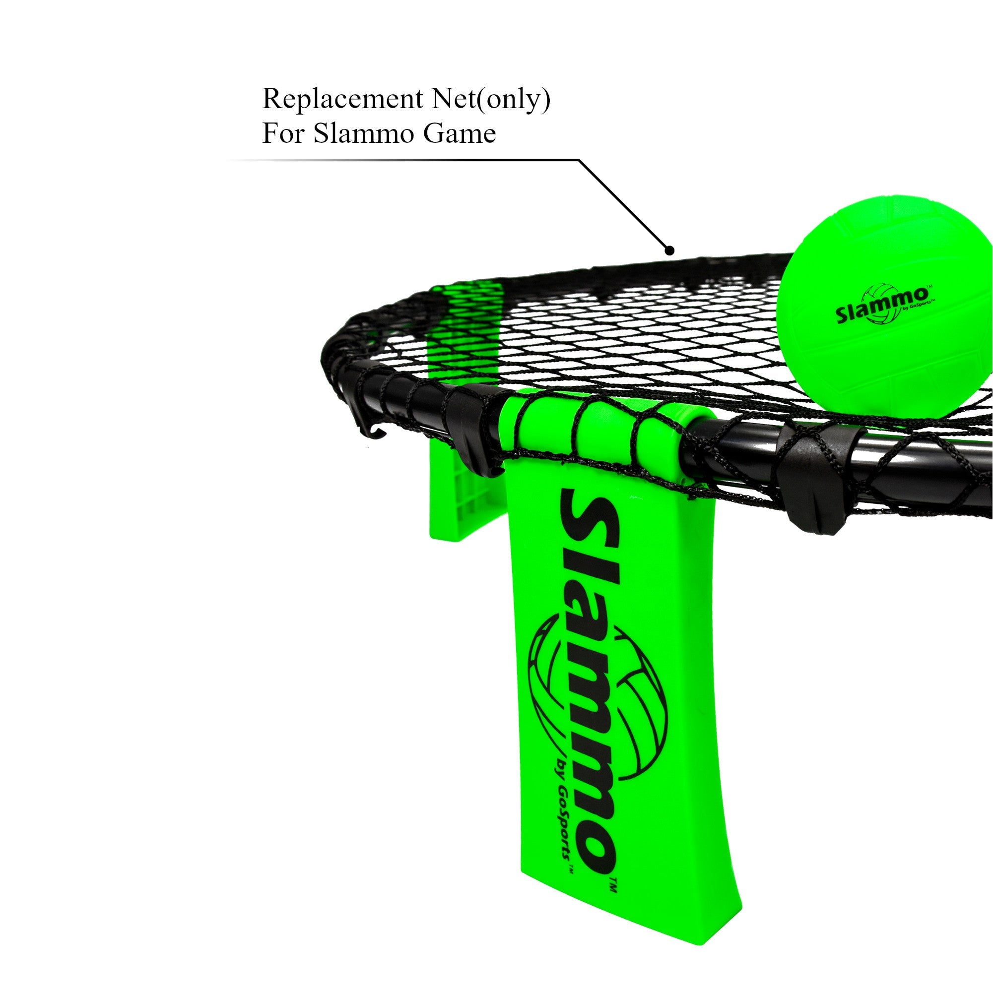 a green water gun with a black handle and a green ball