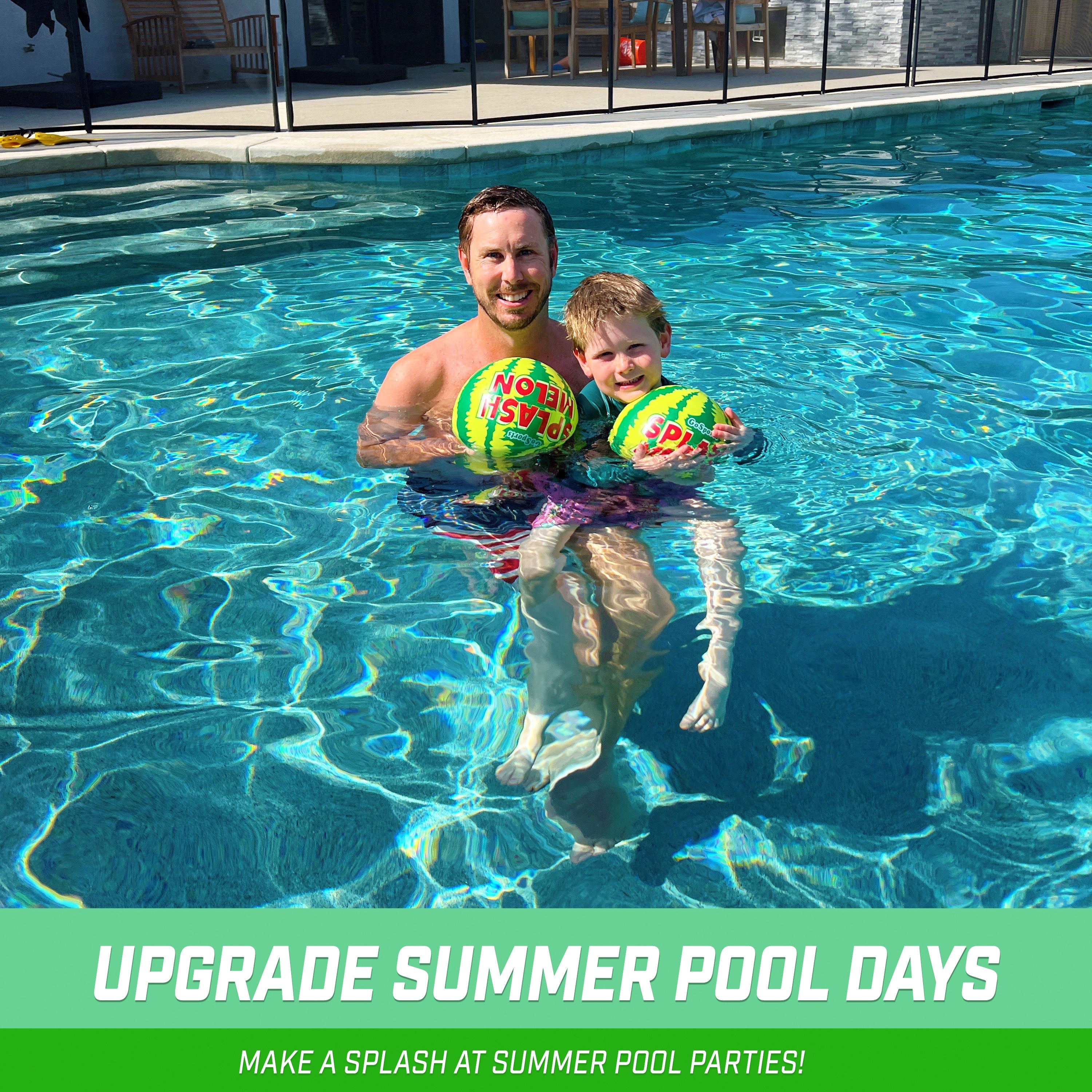 a man and a child in a pool