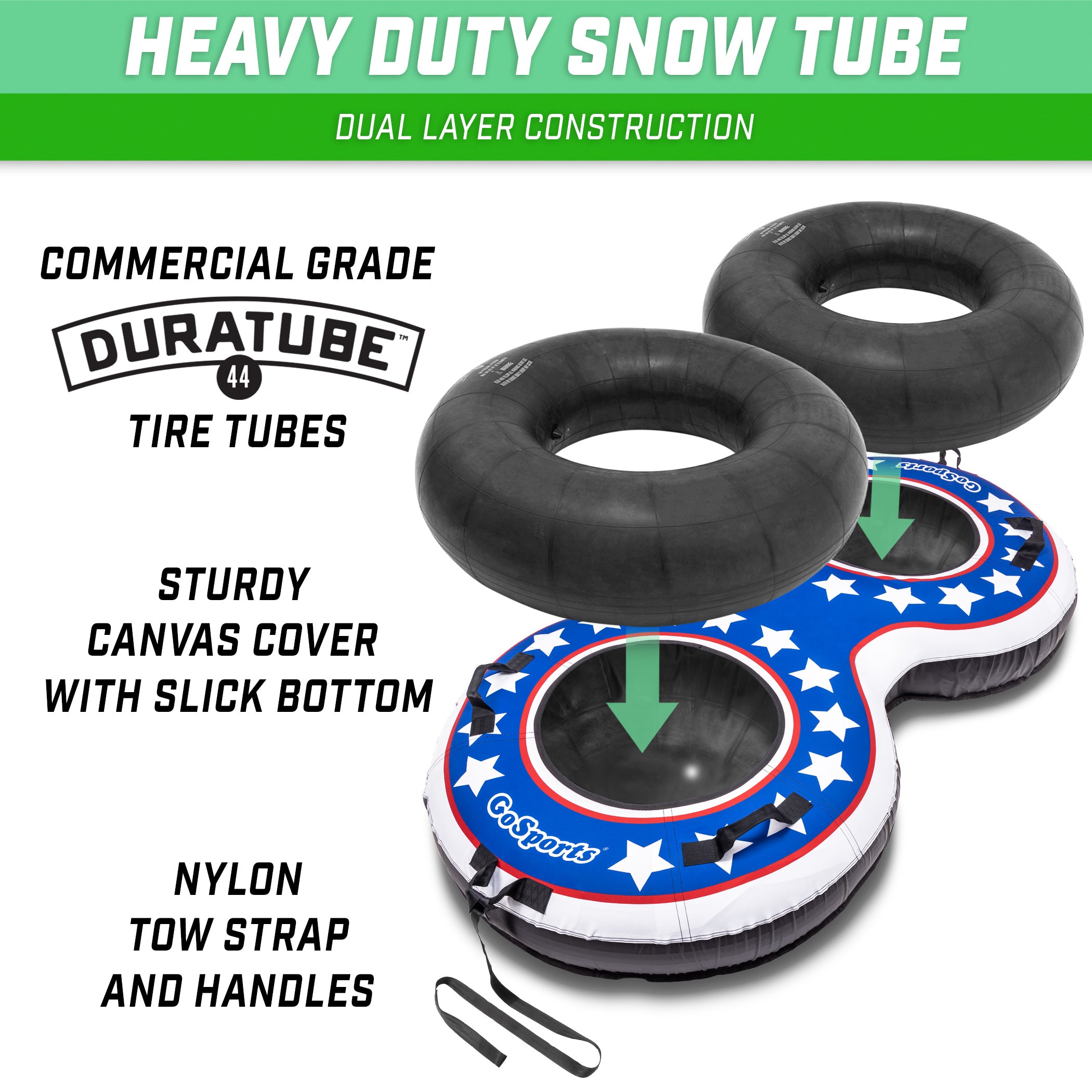 the inflatable snow tube is a great way to keep your kids entertained