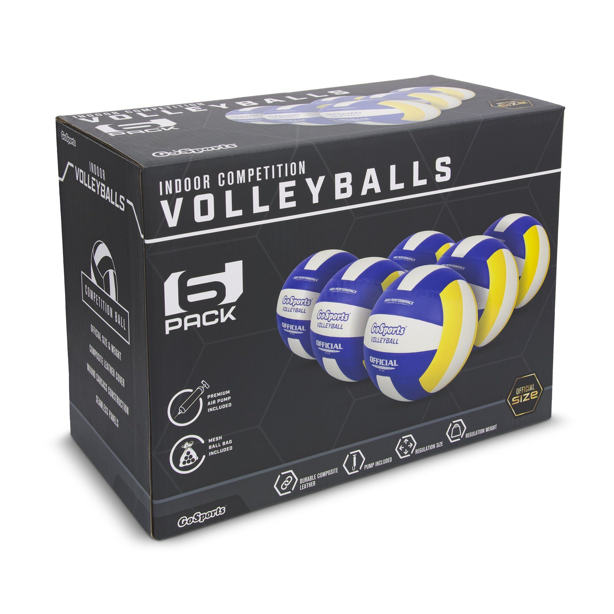 the volleyball ball is in a box
