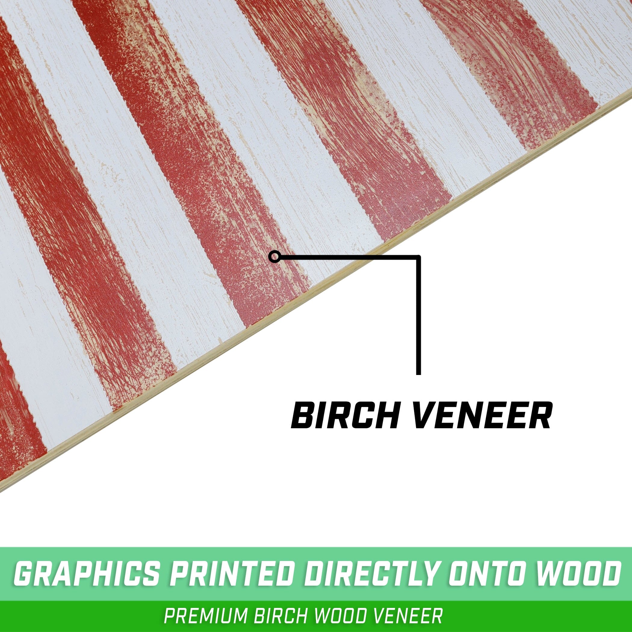 a white and red striped wood plank with the words brner