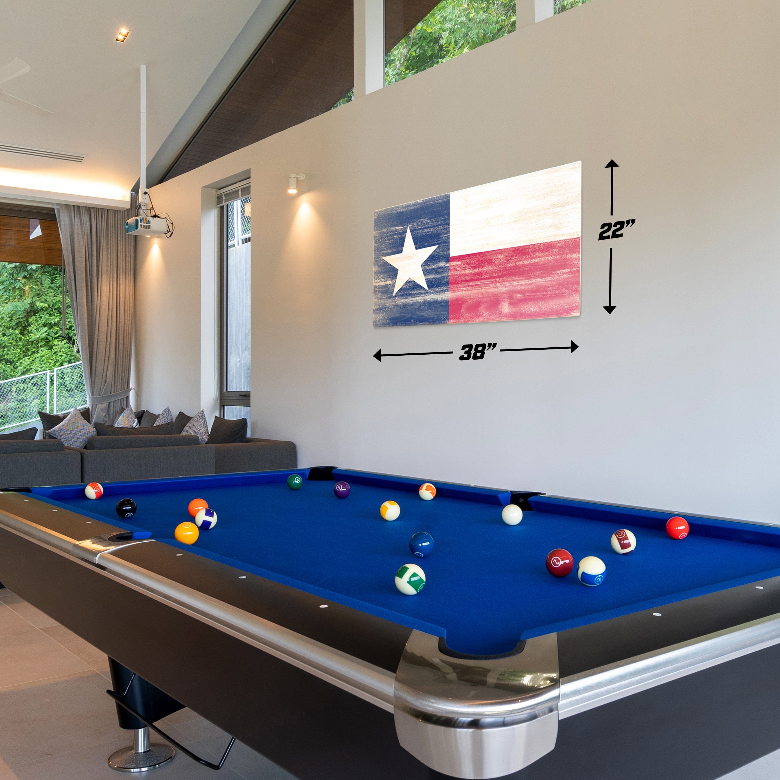 a pool table with a pool ball and a pool ball on it
