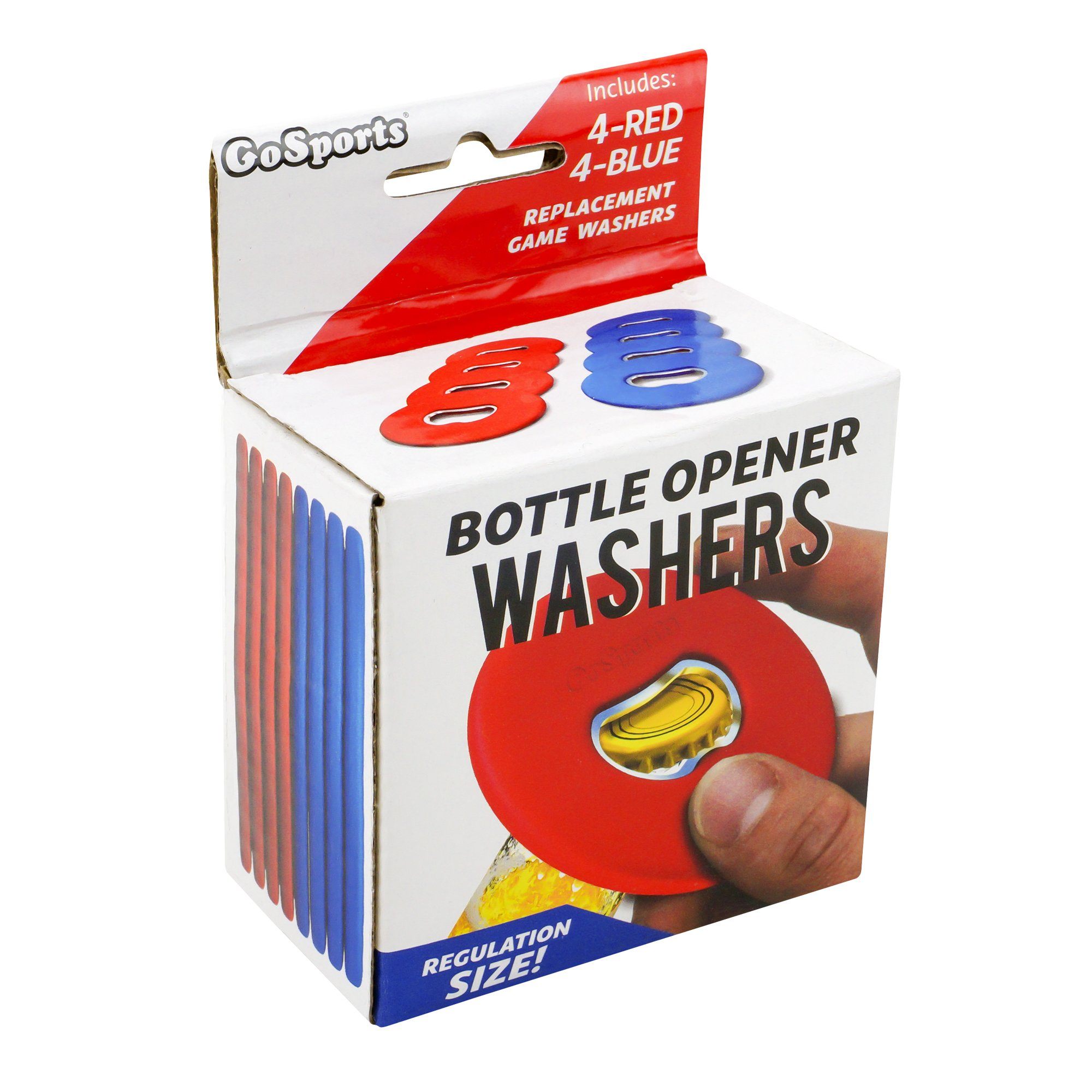 a box of water toys with a red and blue one