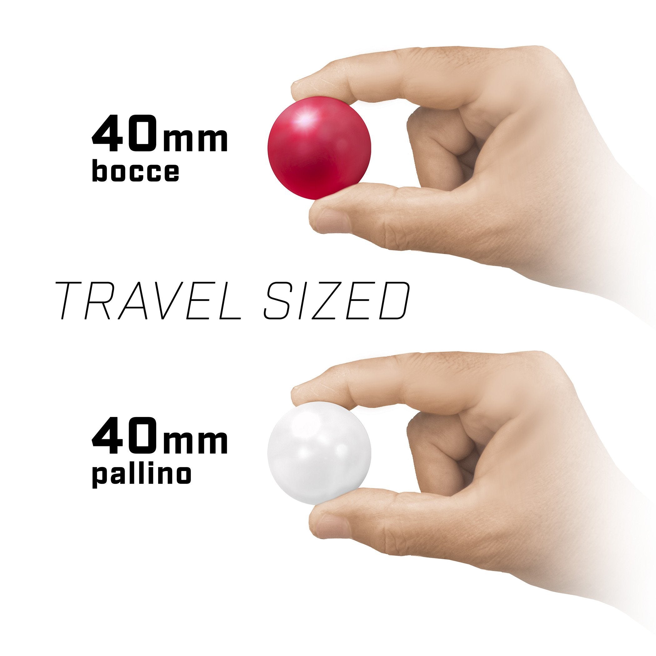 a hand holding a red and white ball